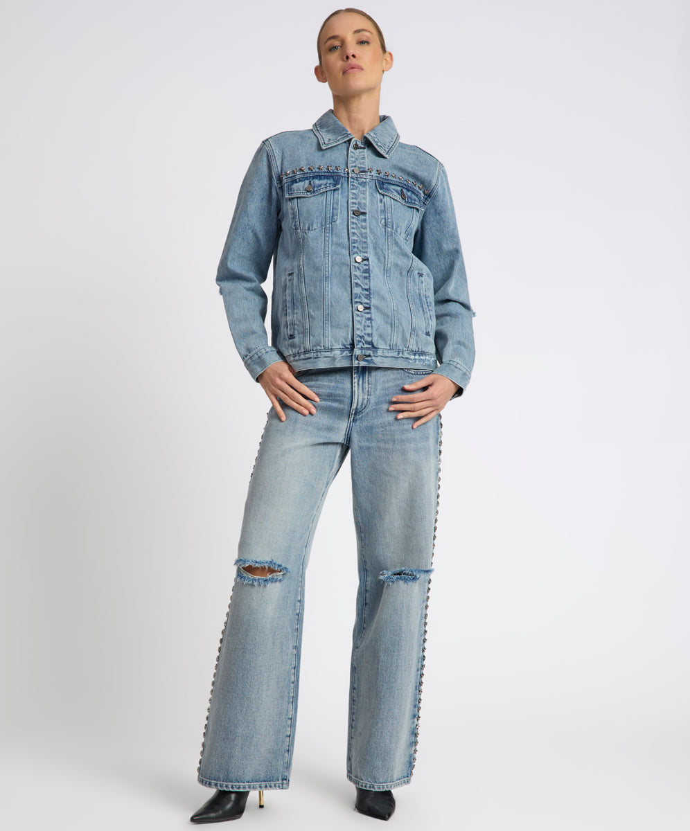 Jordan's Picks 25th Anniversary Trucker Studded Denim Jacket - Salty Dog