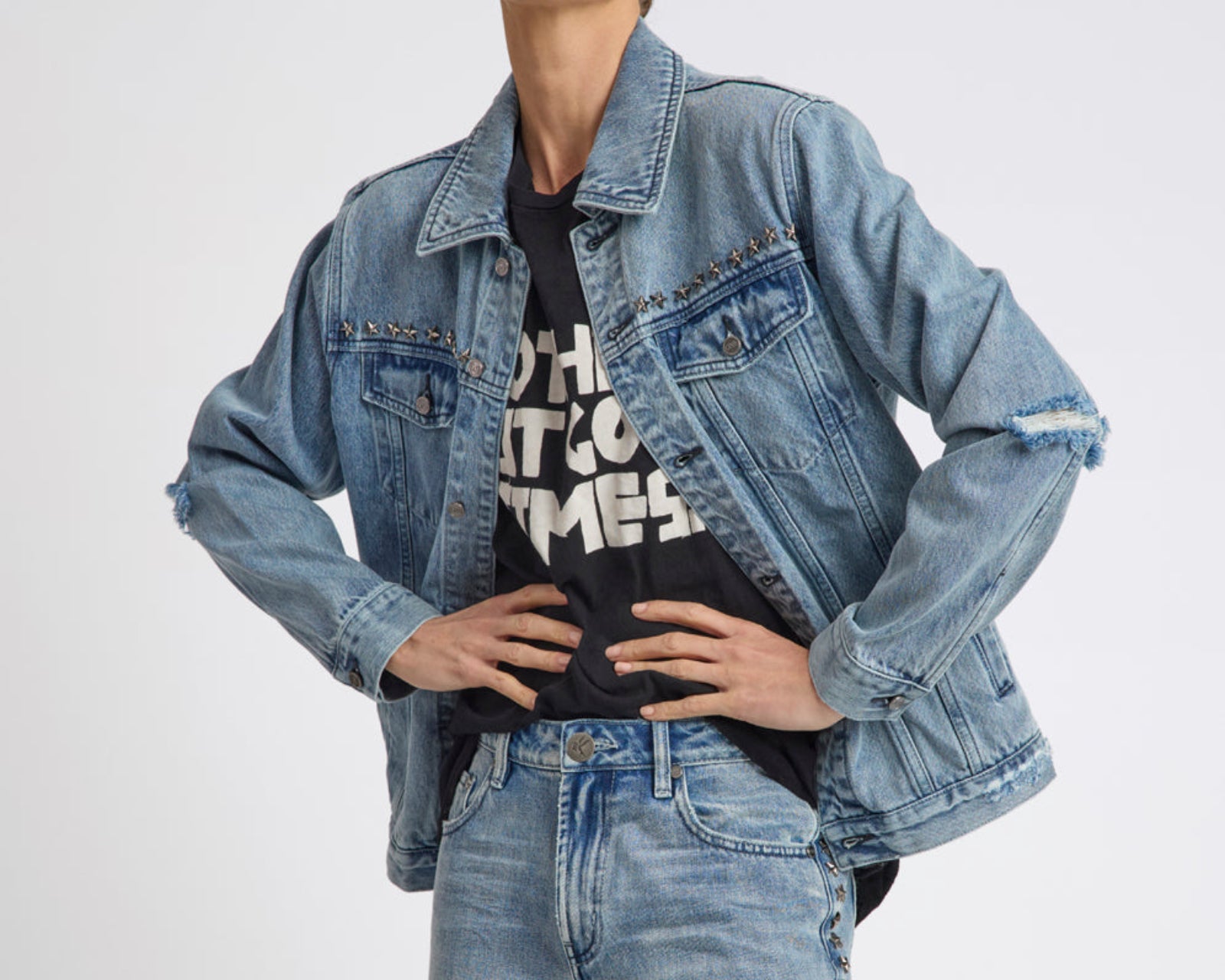 25th Anniversary Trucker Studded Denim Jacket - Salty Dog