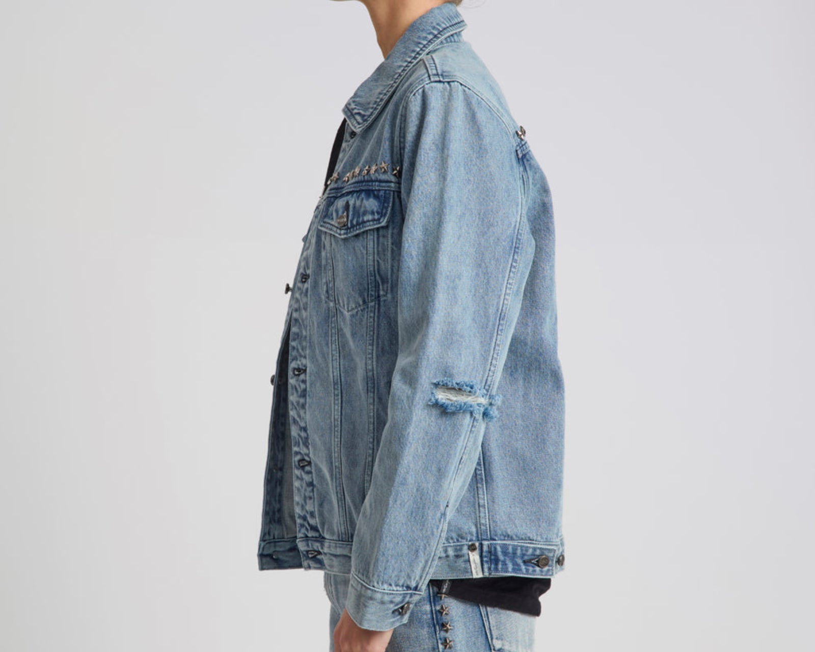 25th Anniversary Trucker Studded Denim Jacket - Salty Dog