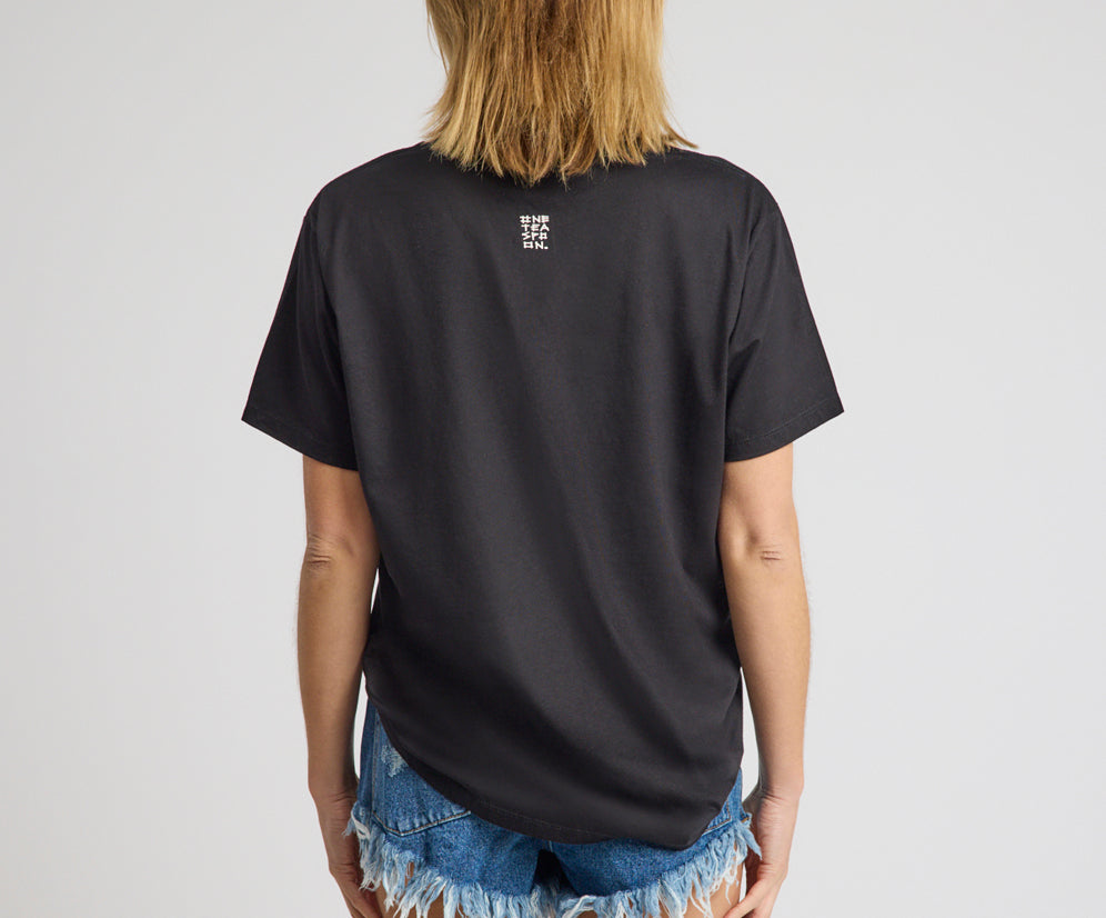 Brushed Bowerbird Boyfriend Tee - Black