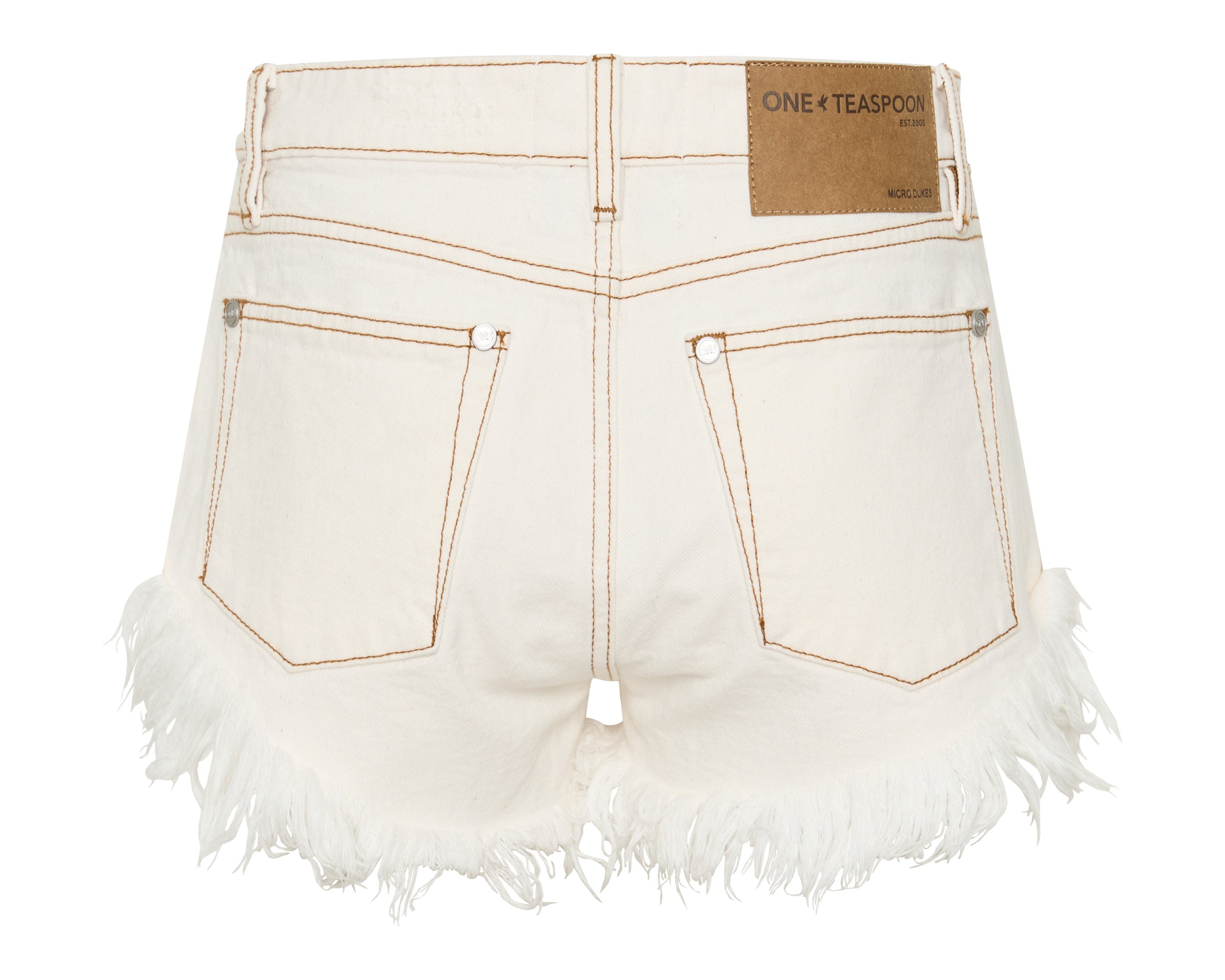 Micro Dukes Low Waist Mini Denim Shorts - White Beauty