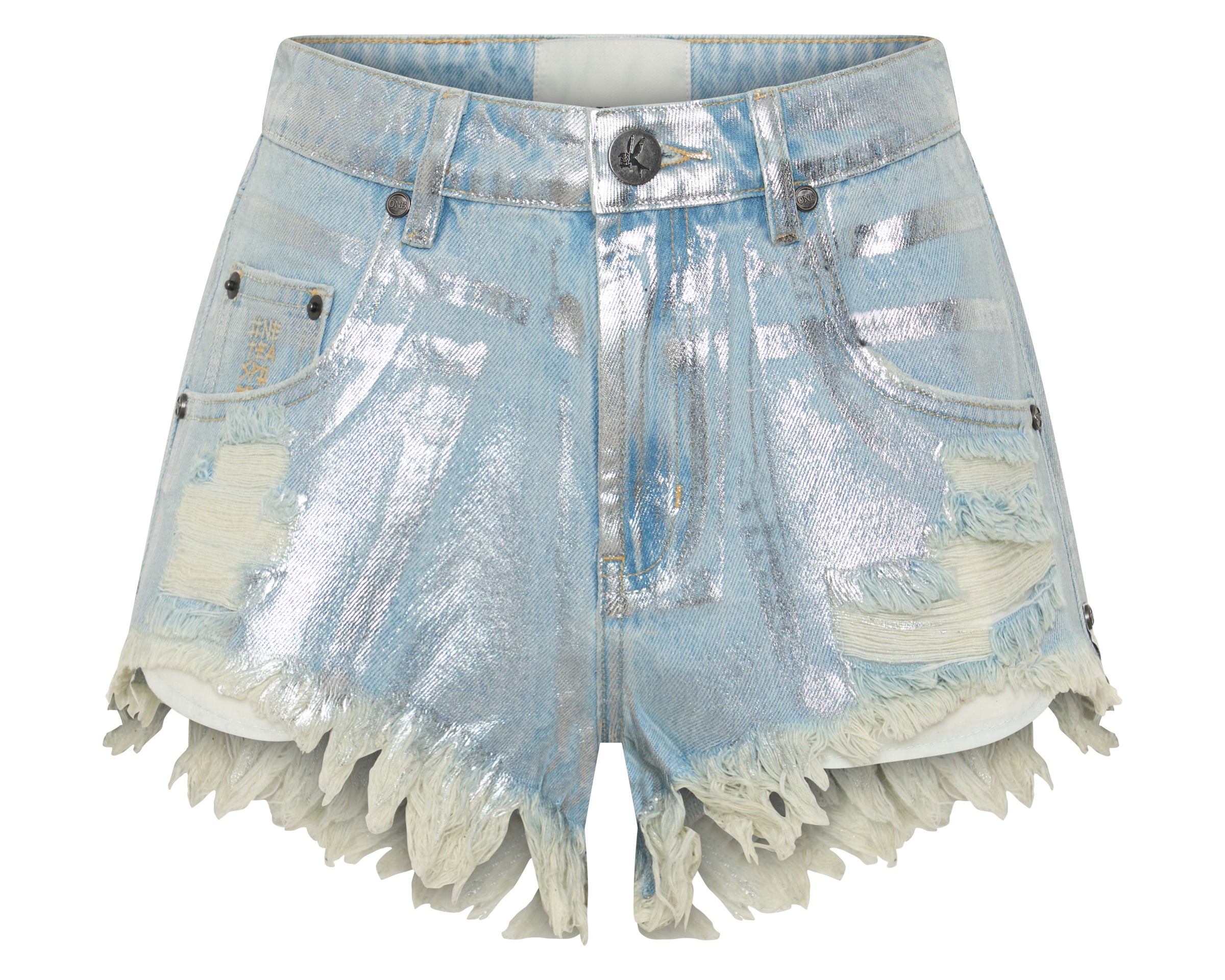 Renegades High Waist Denim Shorts - Blue Chrome