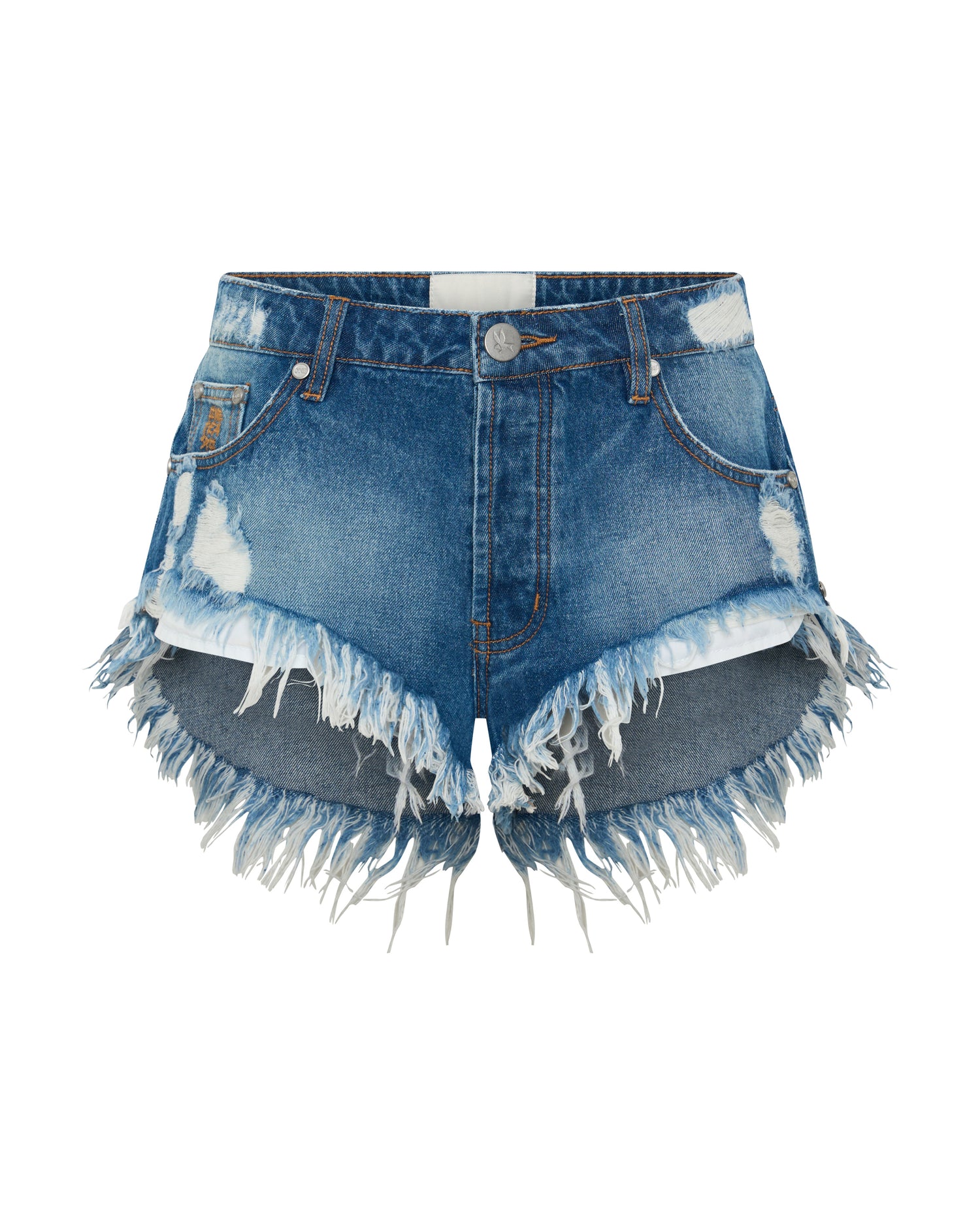 Rollers Low Waist Messed Up Denim Shorts - Pacifica Blue