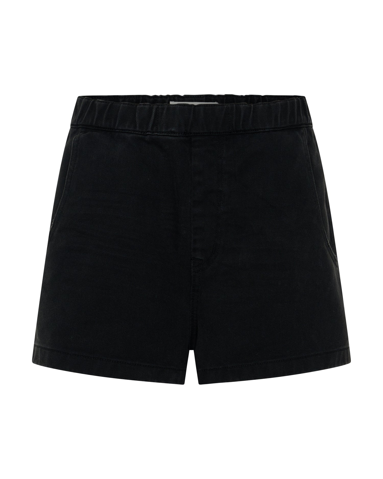 Funks High Waist Elasticated Denim Shorts - Smokey Black