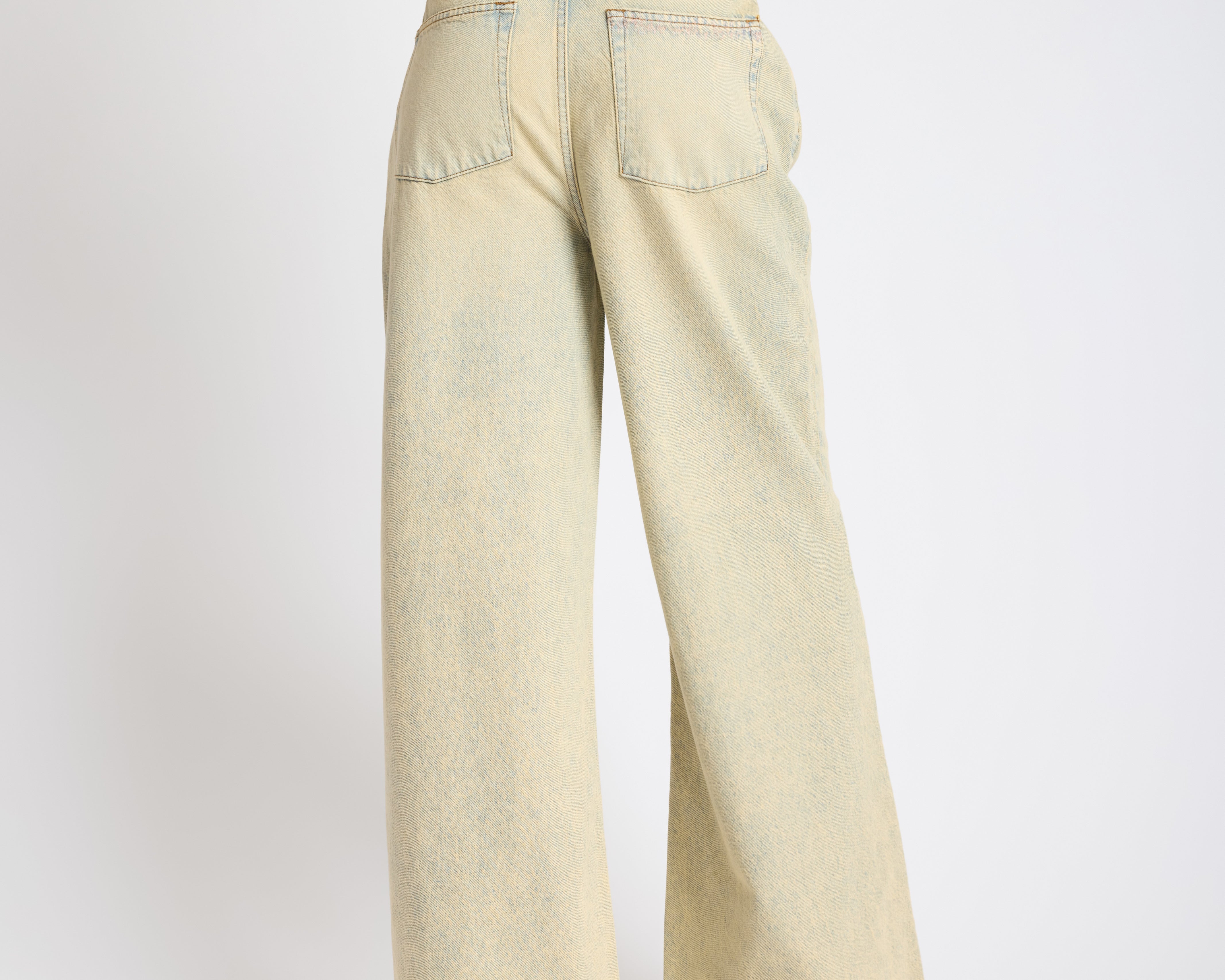 Love Machines High Waist Super Wide Leg Denim Jeans - Blue Sand