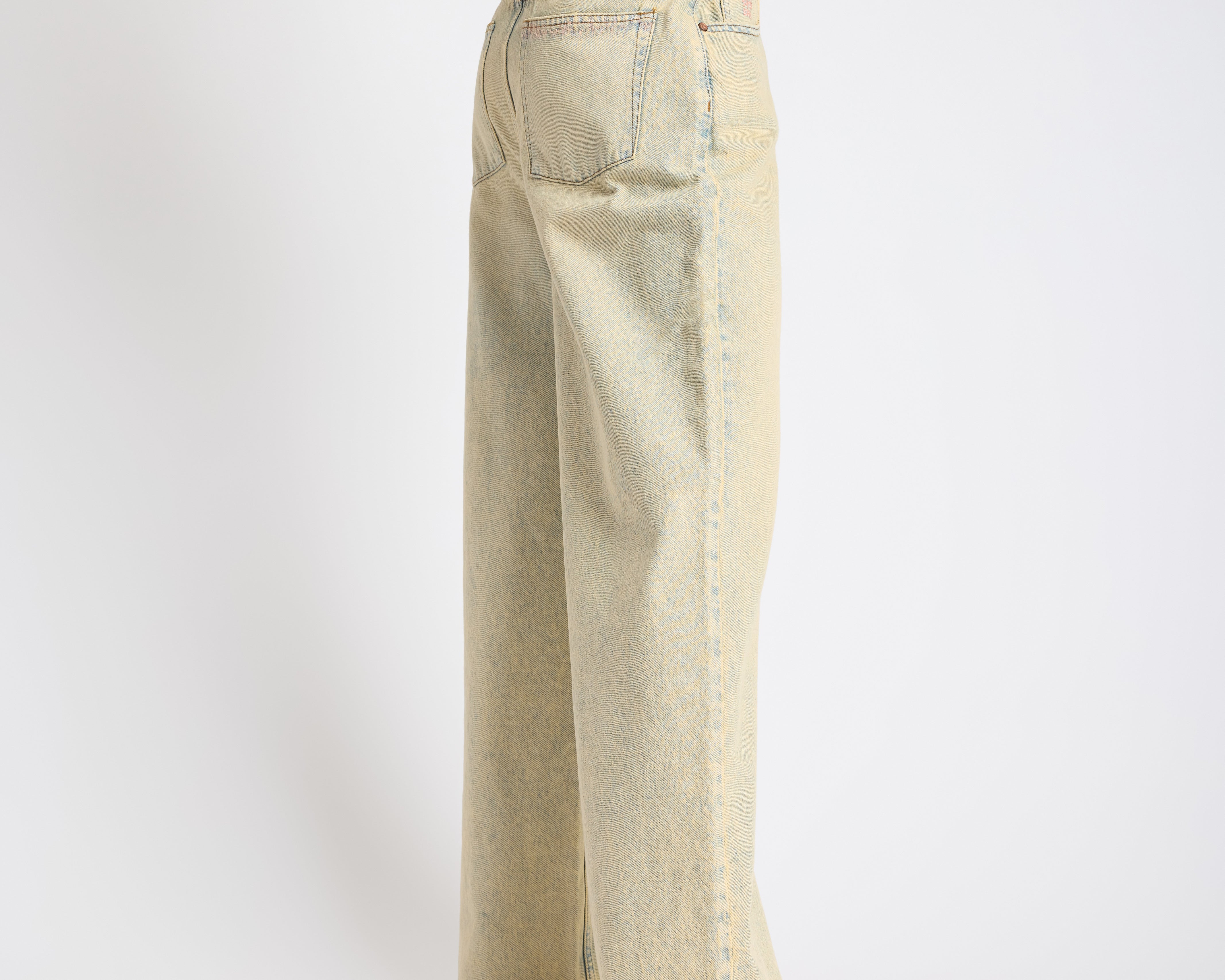 Love Machines High Waist Super Wide Leg Denim Jeans - Blue Sand