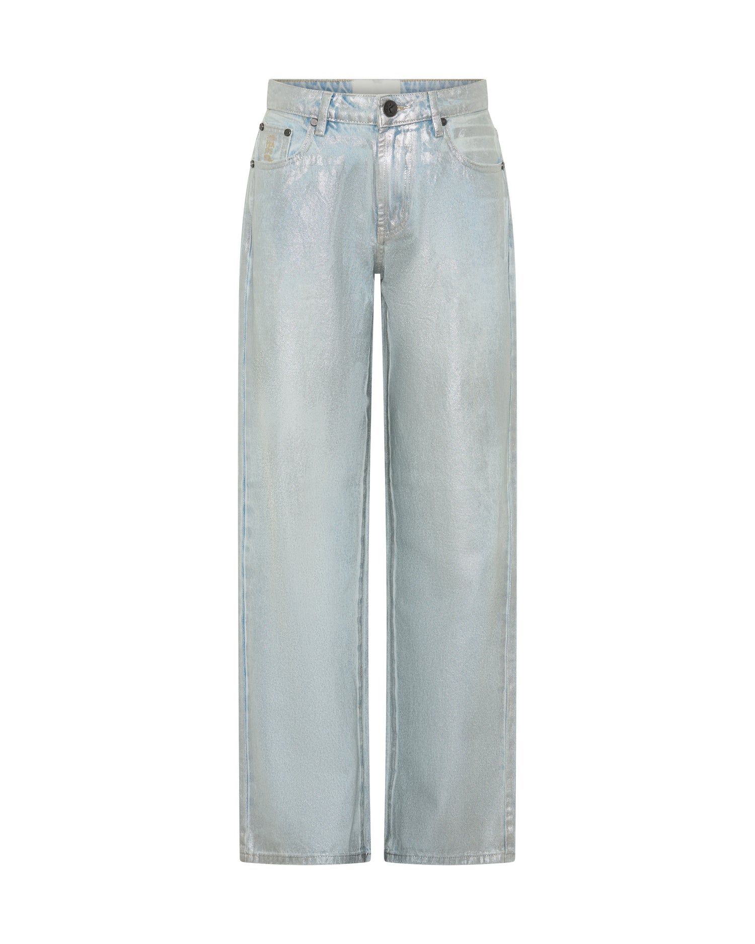 Jackson Mid Waist Wide Leg Denim Jeans - Blue Chrome
