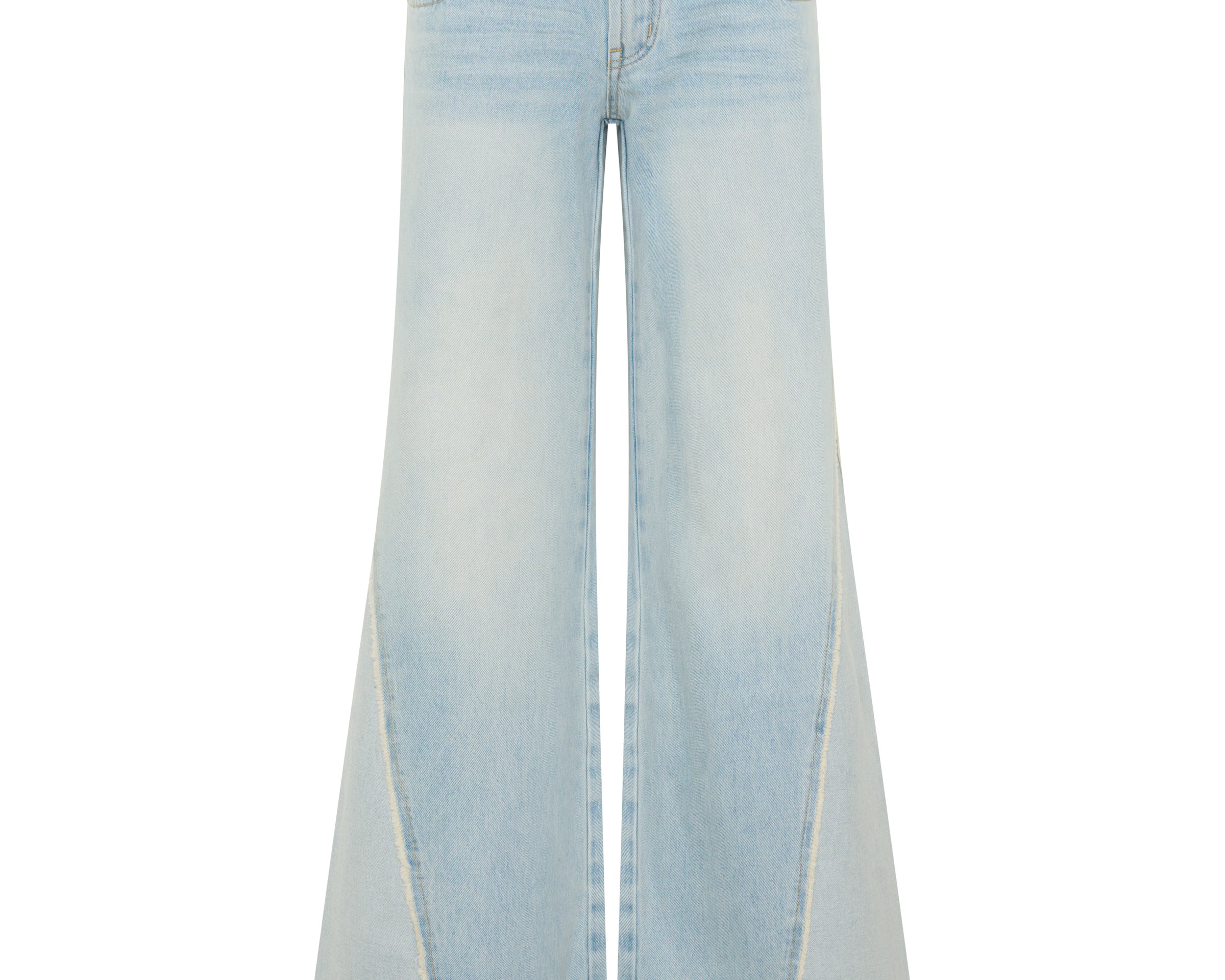 Johnnies Low Waist Wide Leg Flared Denim Jeans - Cosmic Blue