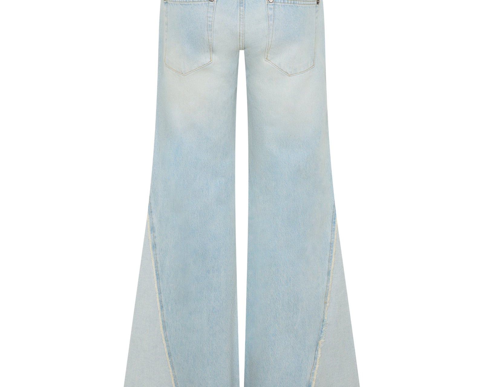 Johnnies Low Waist Wide Leg Flared Denim Jeans - Cosmic Blue