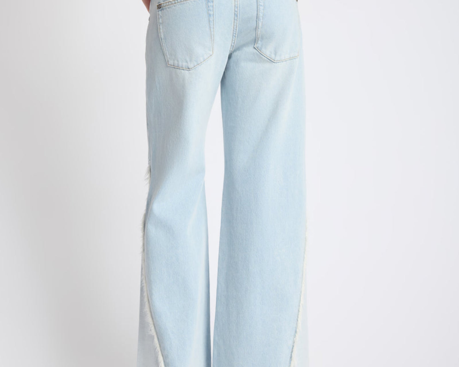 Johnnies Low Waist Wide Leg Flared Denim Jeans - Cosmic Blue