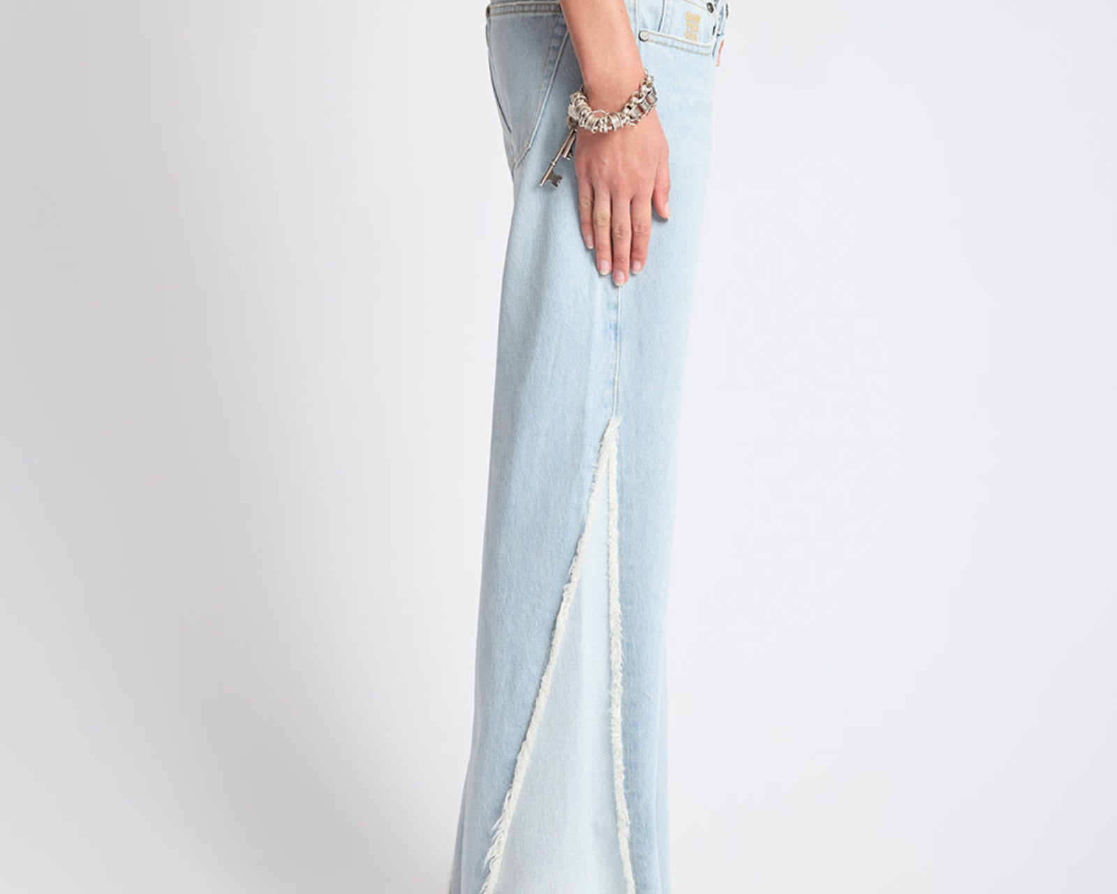 Johnnies Low Waist Wide Leg Flared Denim Jeans - Cosmic Blue