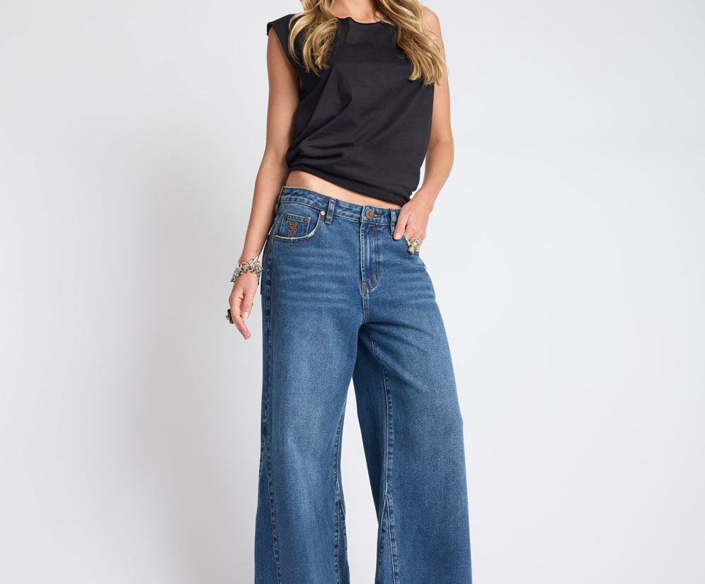 Cruisers Mid Waist Bootcut Flare Denim Jeans - Rodeo Blue