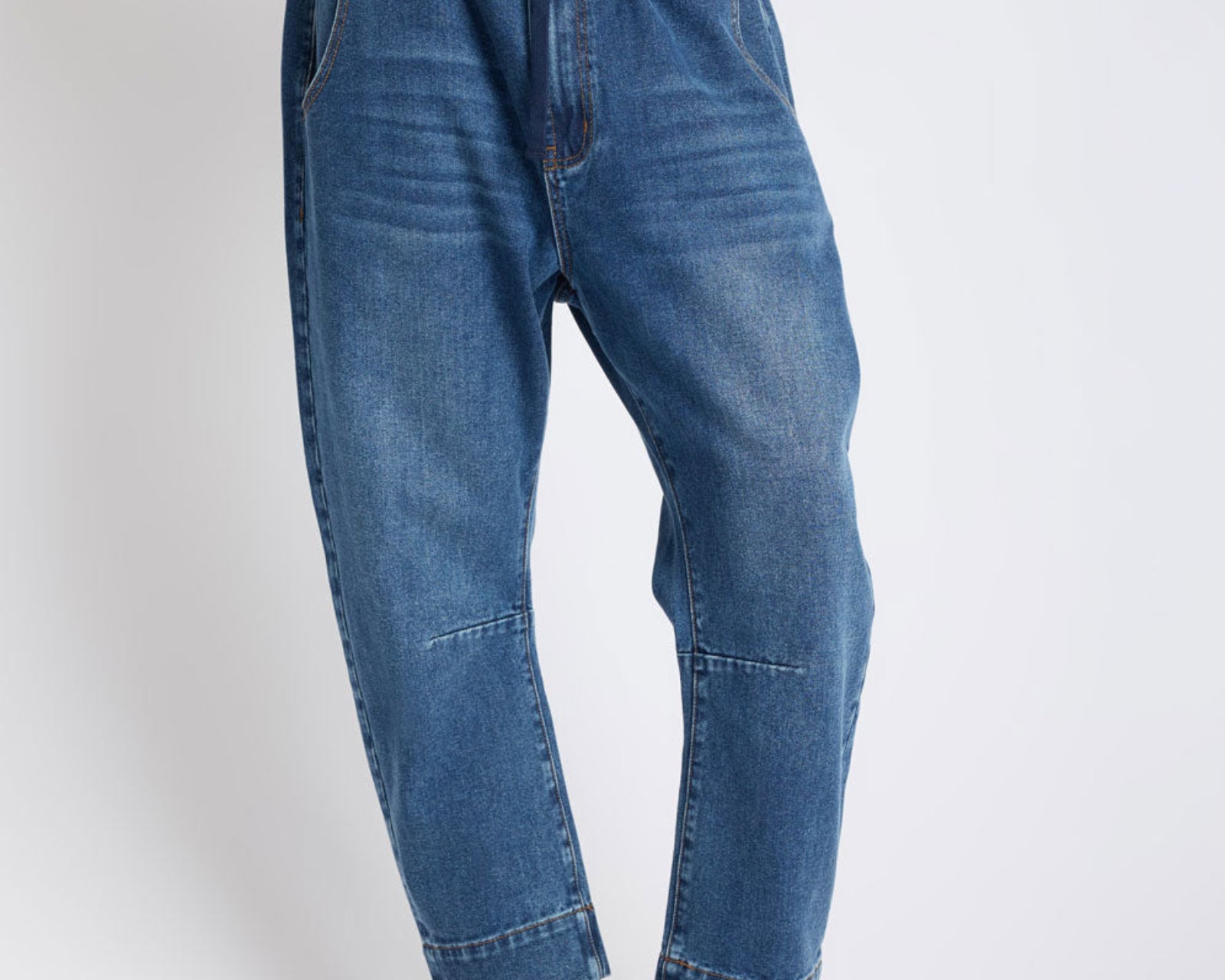 Outcasts Low Waist Drop Crotch Harem Denim Jeans - Rodeo Blue
