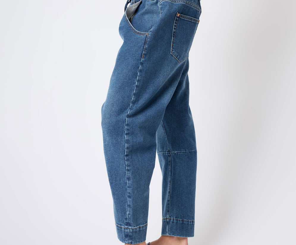 Outcasts Low Waist Drop Crotch Harem Denim Jeans - Rodeo Blue