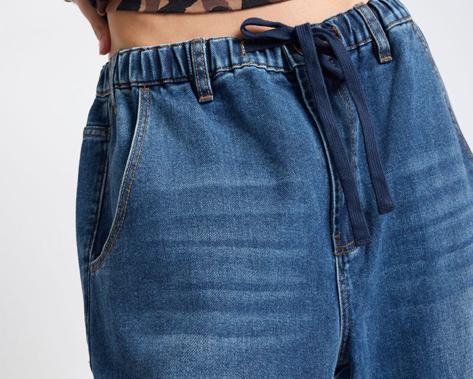 Outcasts Low Waist Drop Crotch Harem Denim Jeans - Rodeo Blue