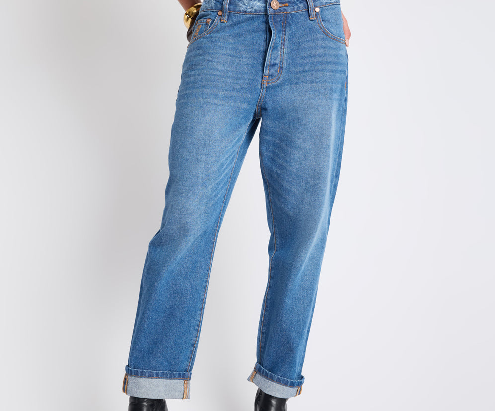 Bandits Low Waist Boyfriend Denim Jeans - Pacifica Blue