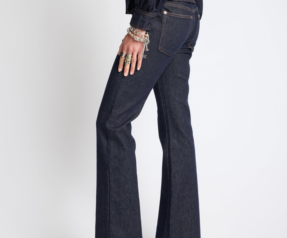 Alice Low Waist Bootcut Denim Jeans - Raw Indigo