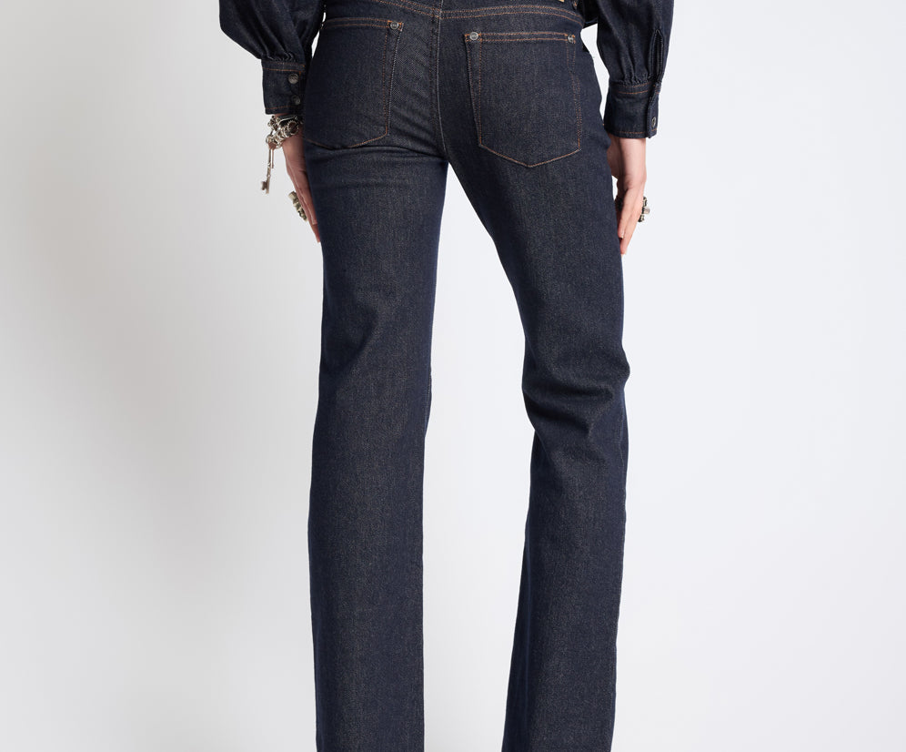 Alice Low Waist Bootcut Denim Jeans - Raw Indigo
