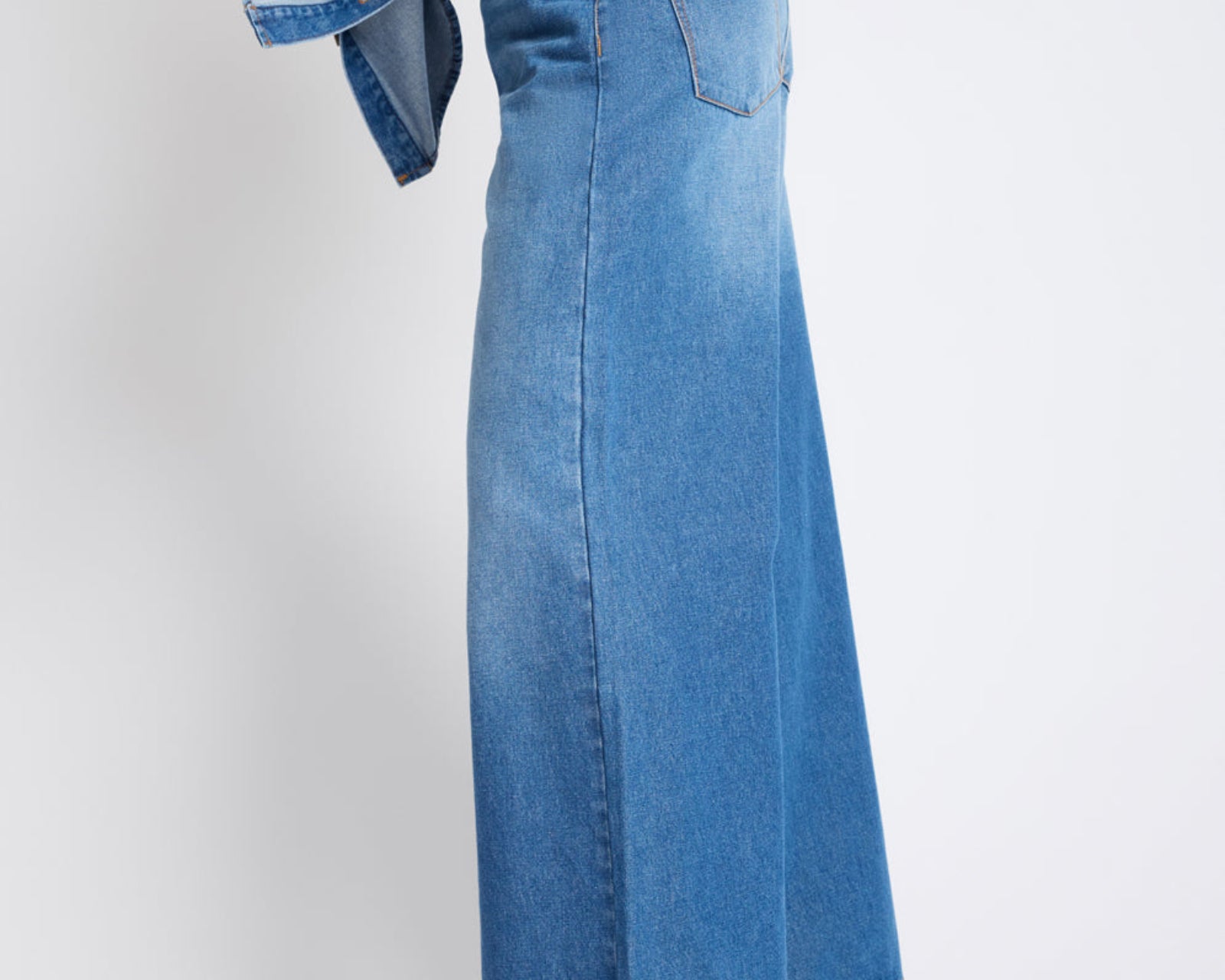 Love Machines Mid Waist Super Wide Leg Denim Jeans - Pacifica Blue