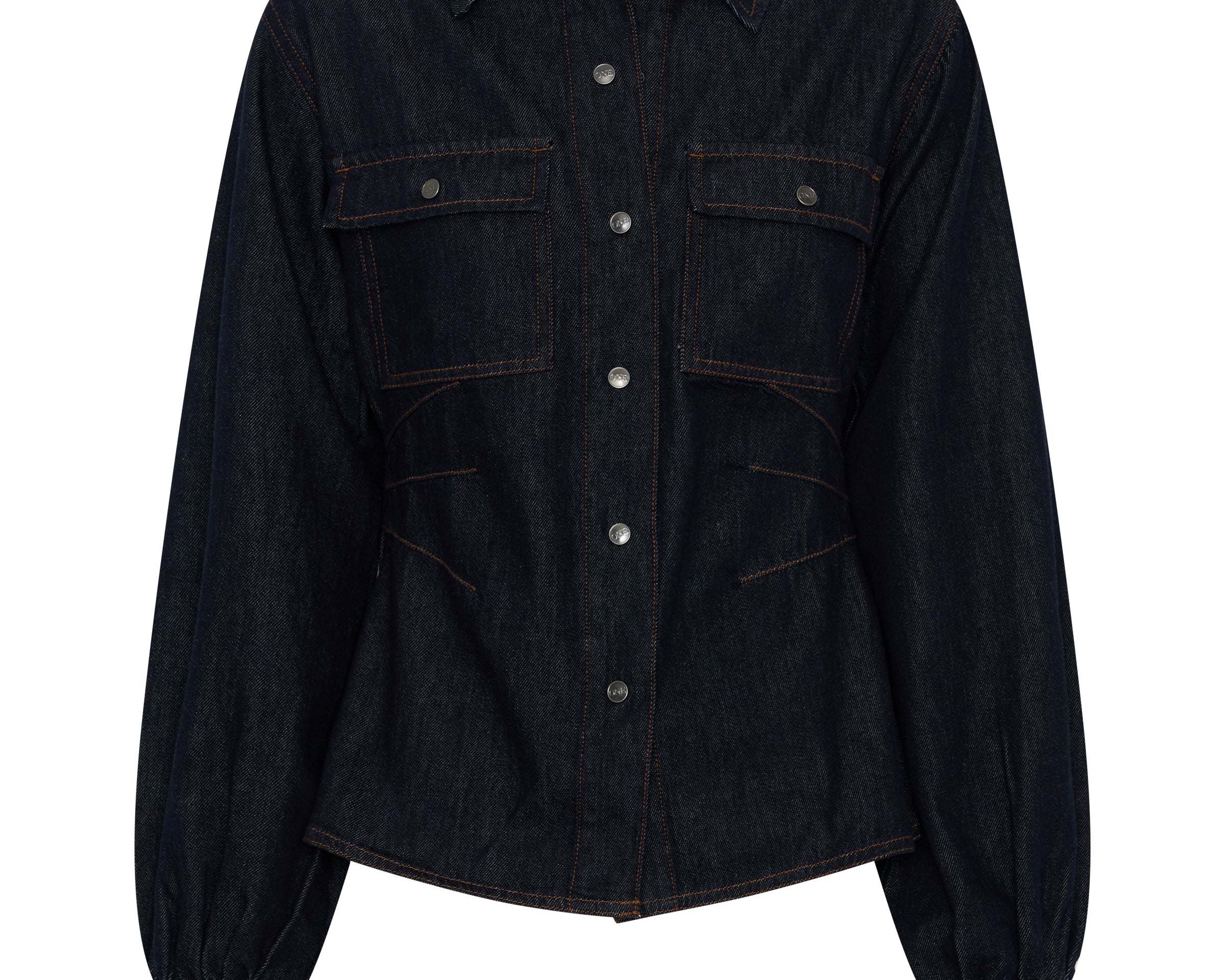 Josie Fitted Denim Shirt - Raw Indigo