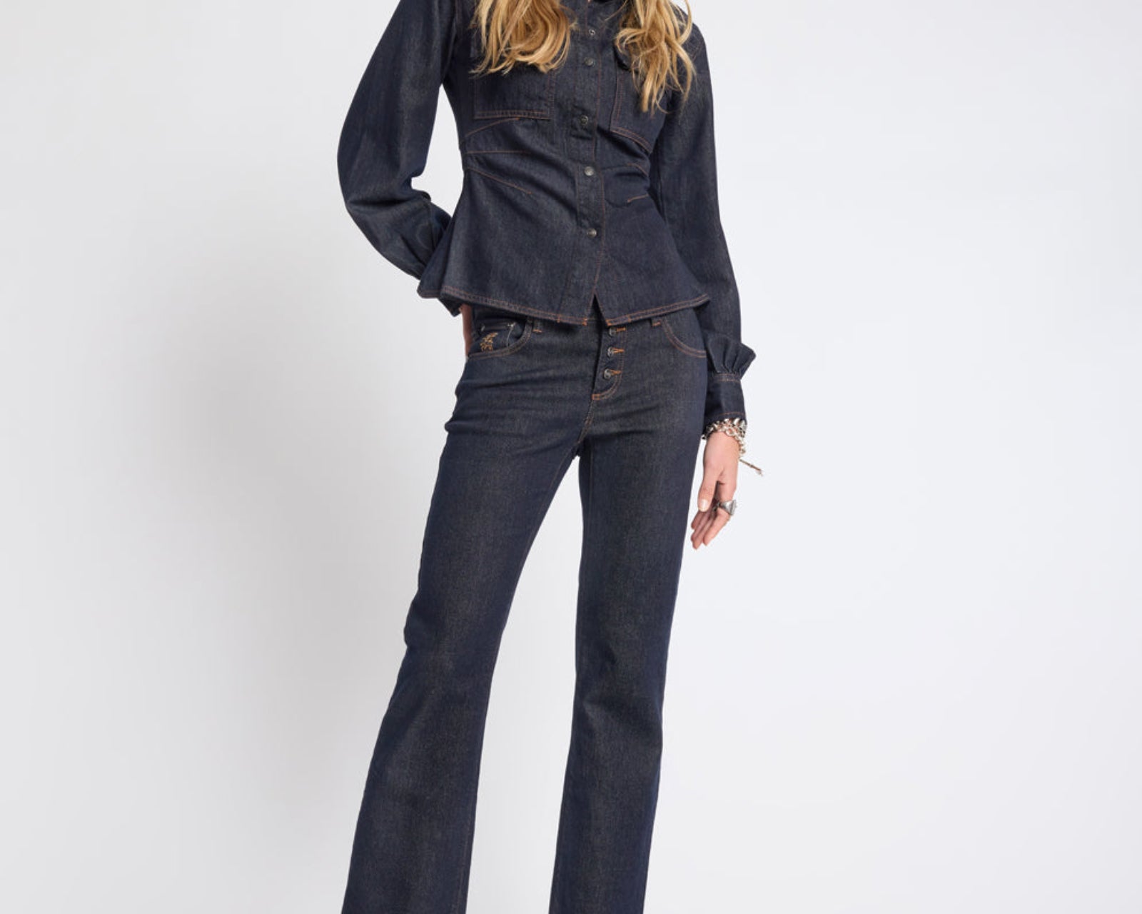 Josie Fitted Denim Shirt - Raw Indigo