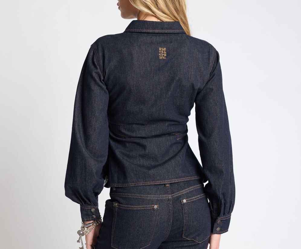 Josie Fitted Denim Shirt - Raw Indigo