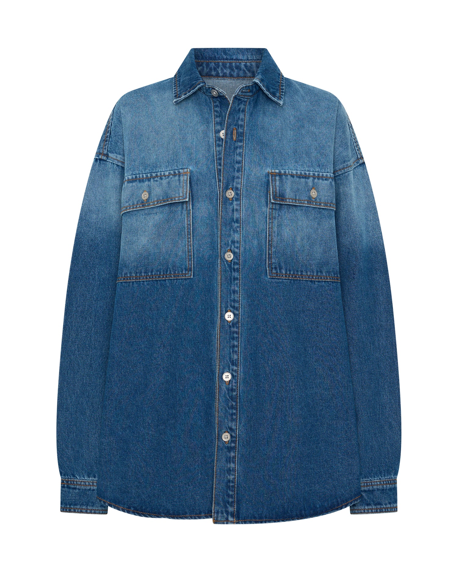 Oversized Denim Shirt - Pacifica Blue