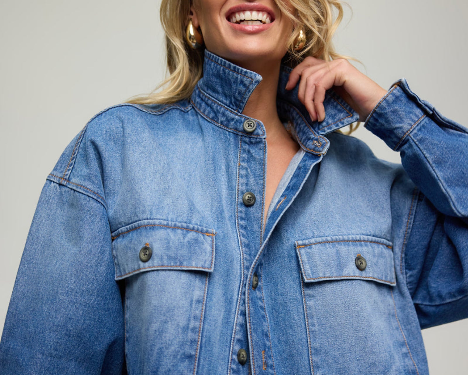 Oversized Denim Shirt - Pacifica Blue
