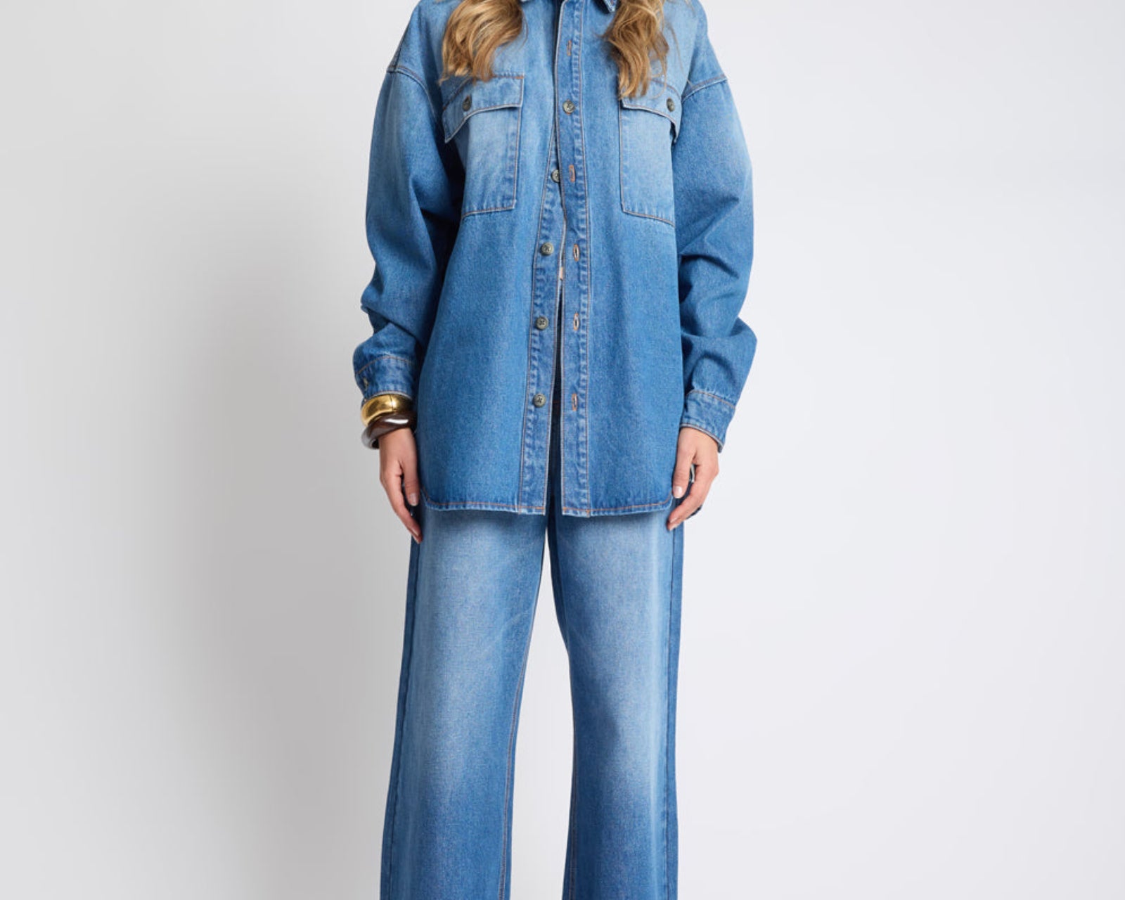 Oversized Denim Shirt - Pacifica Blue