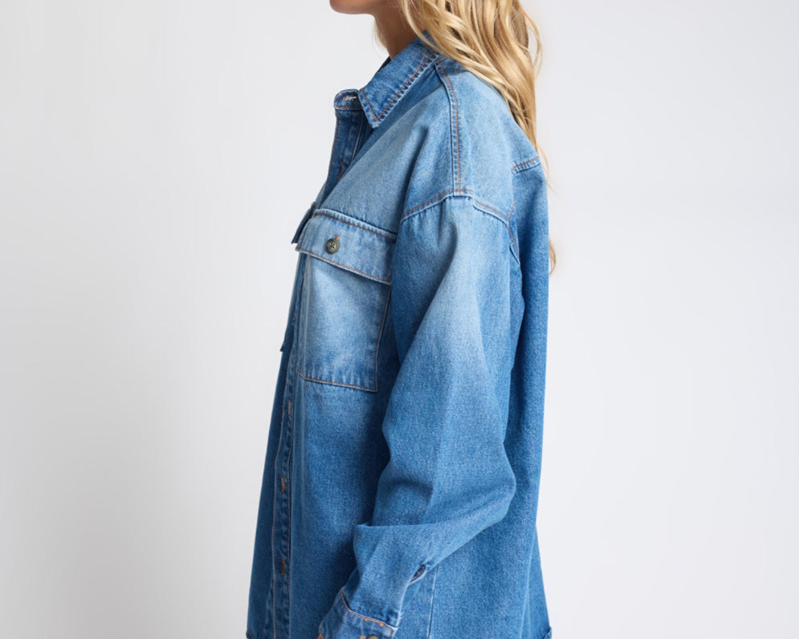 Oversized Denim Shirt - Pacifica Blue