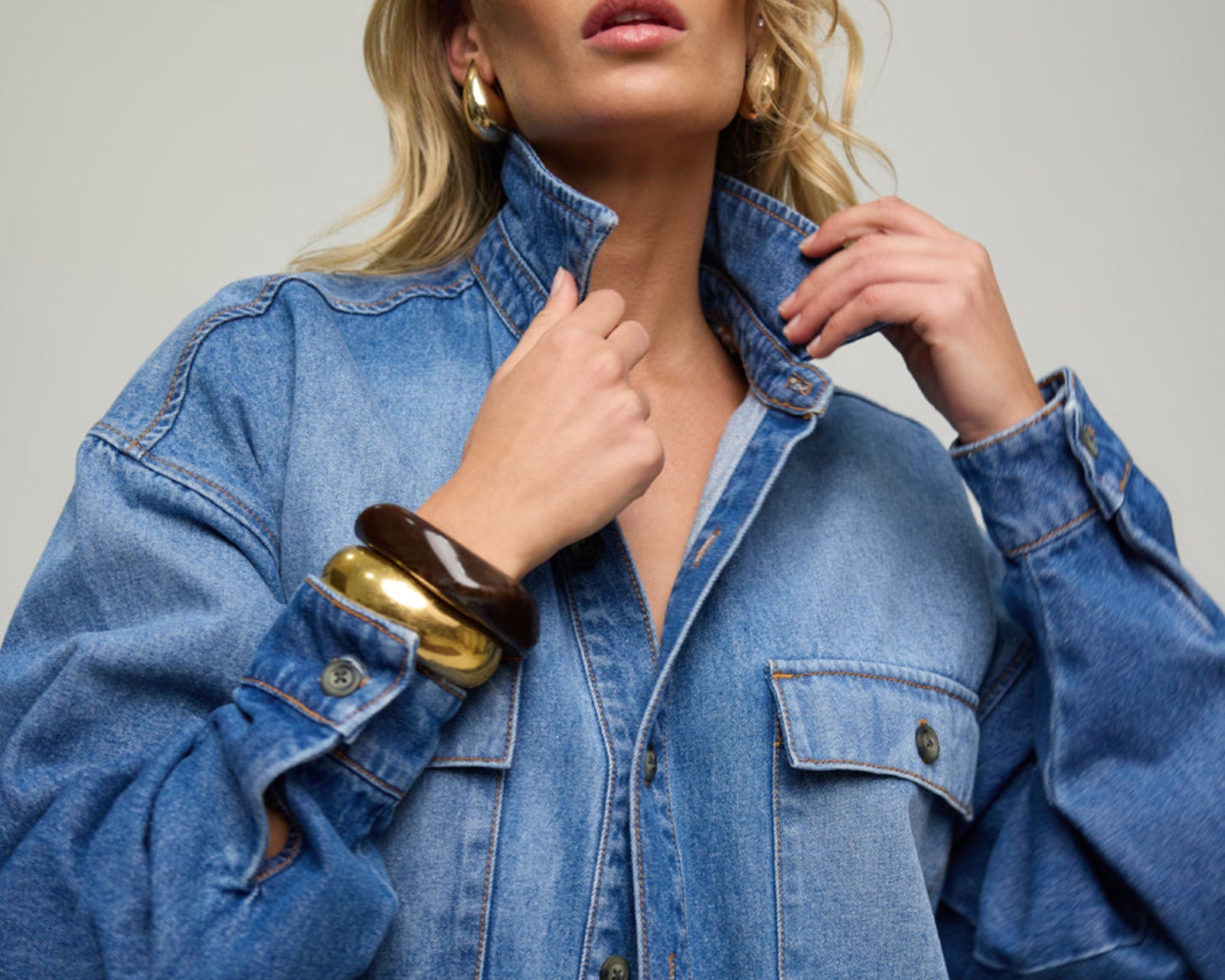 Oversized Denim Shirt - Pacifica Blue