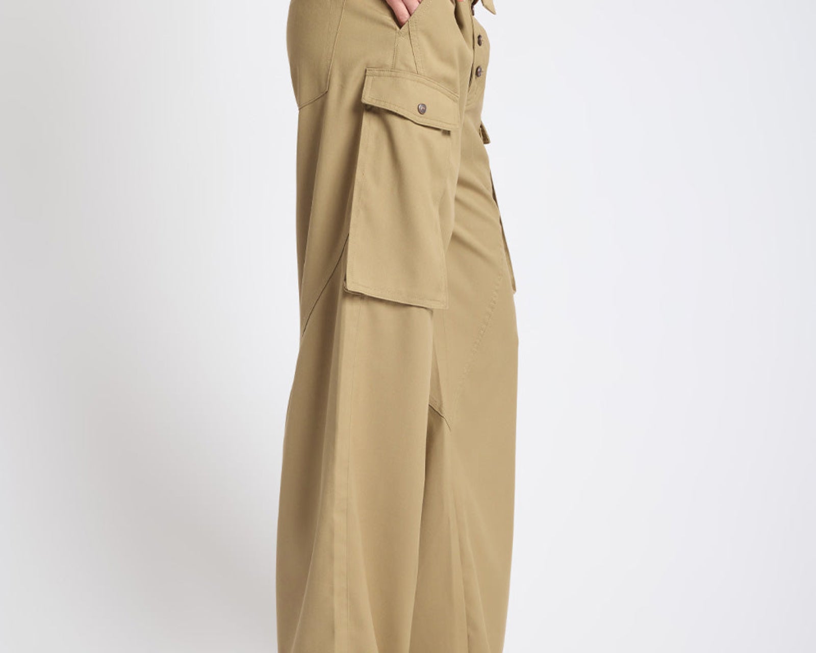 Elemental High Waist Tencel Cargo Pants - Khaki