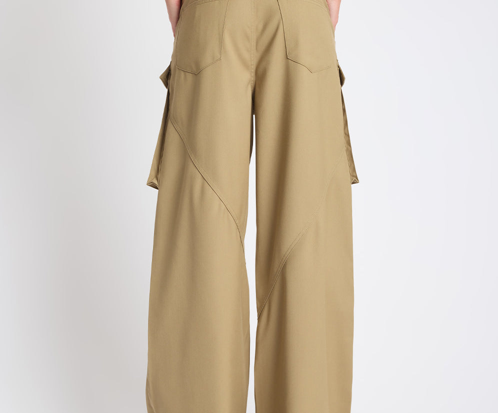 Elemental High Waist Tencel Cargo Pants - Khaki