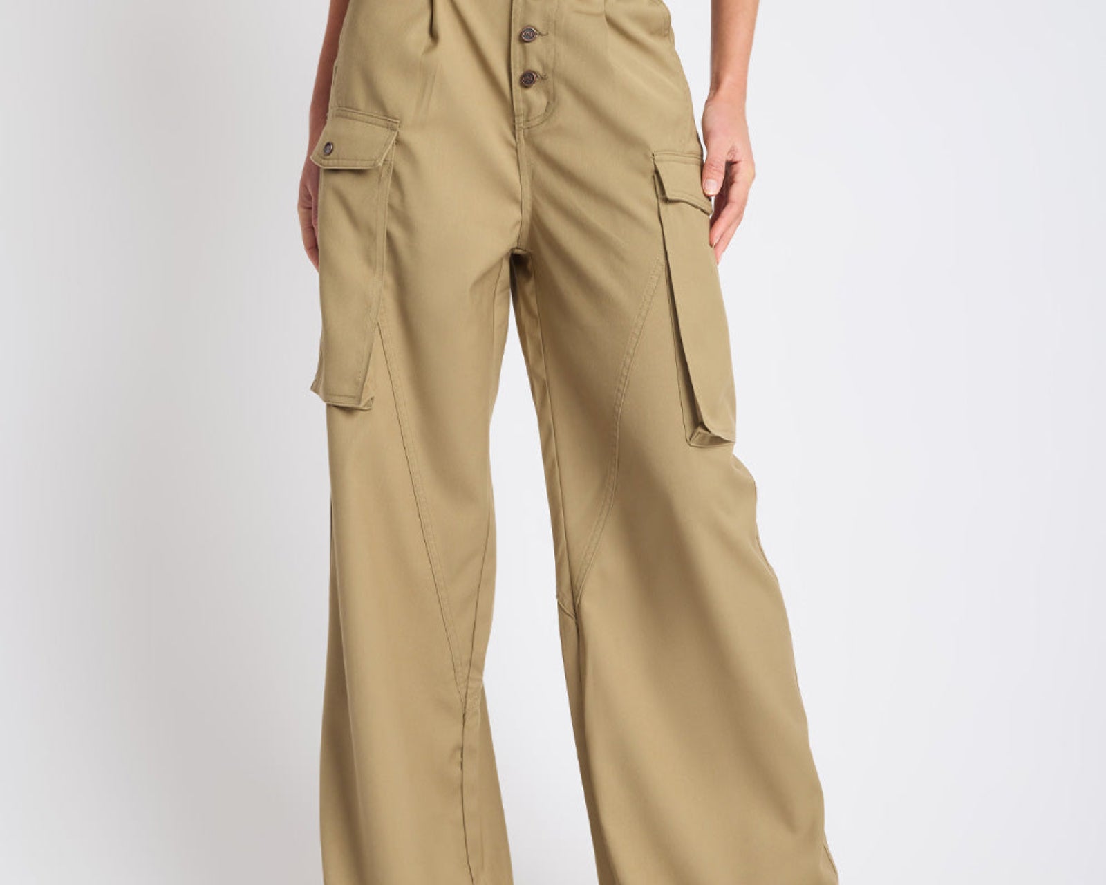 Elemental High Waist Tencel Cargo Pants - Khaki