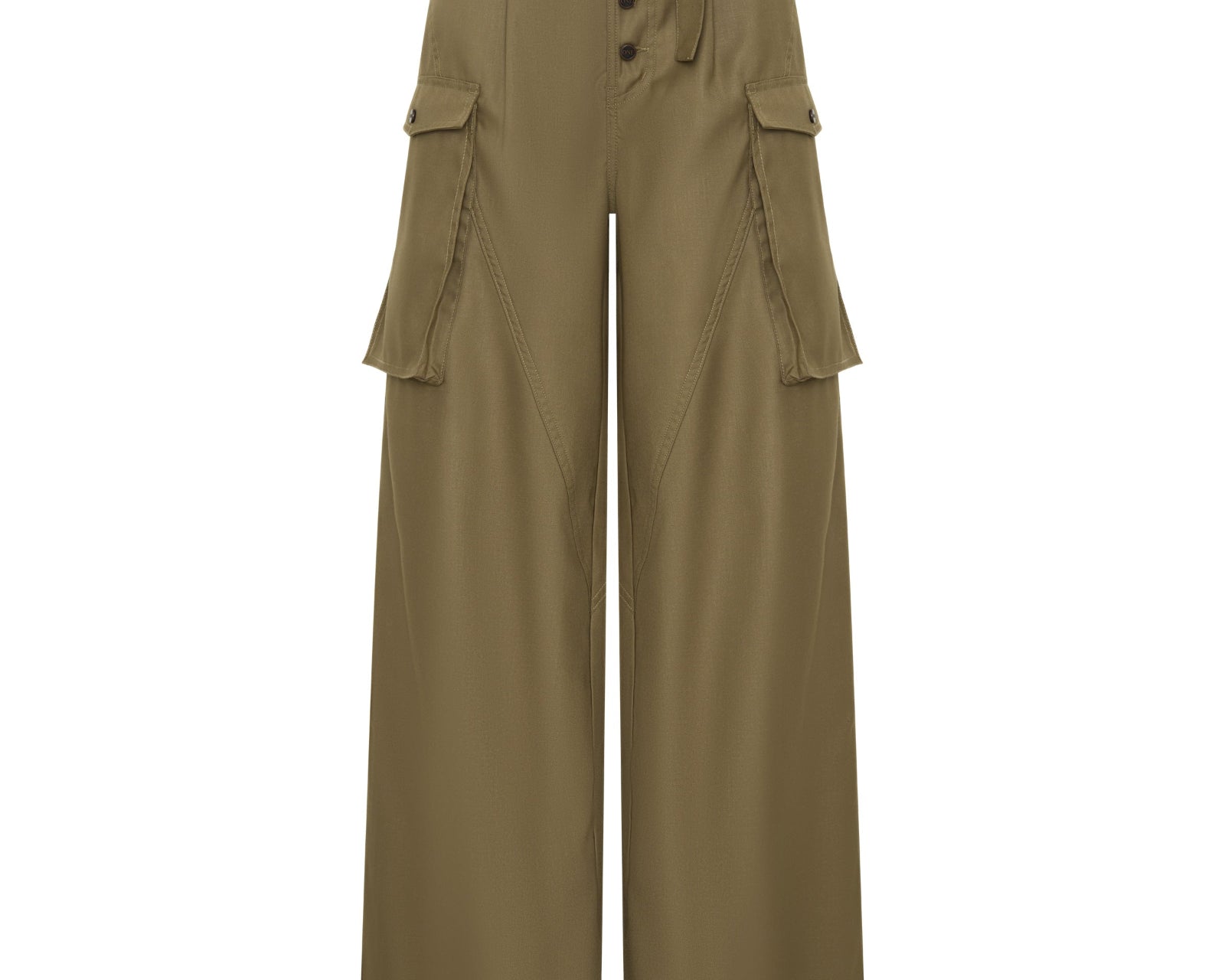Elemental High Waist Tencel Cargo Pants - Khaki