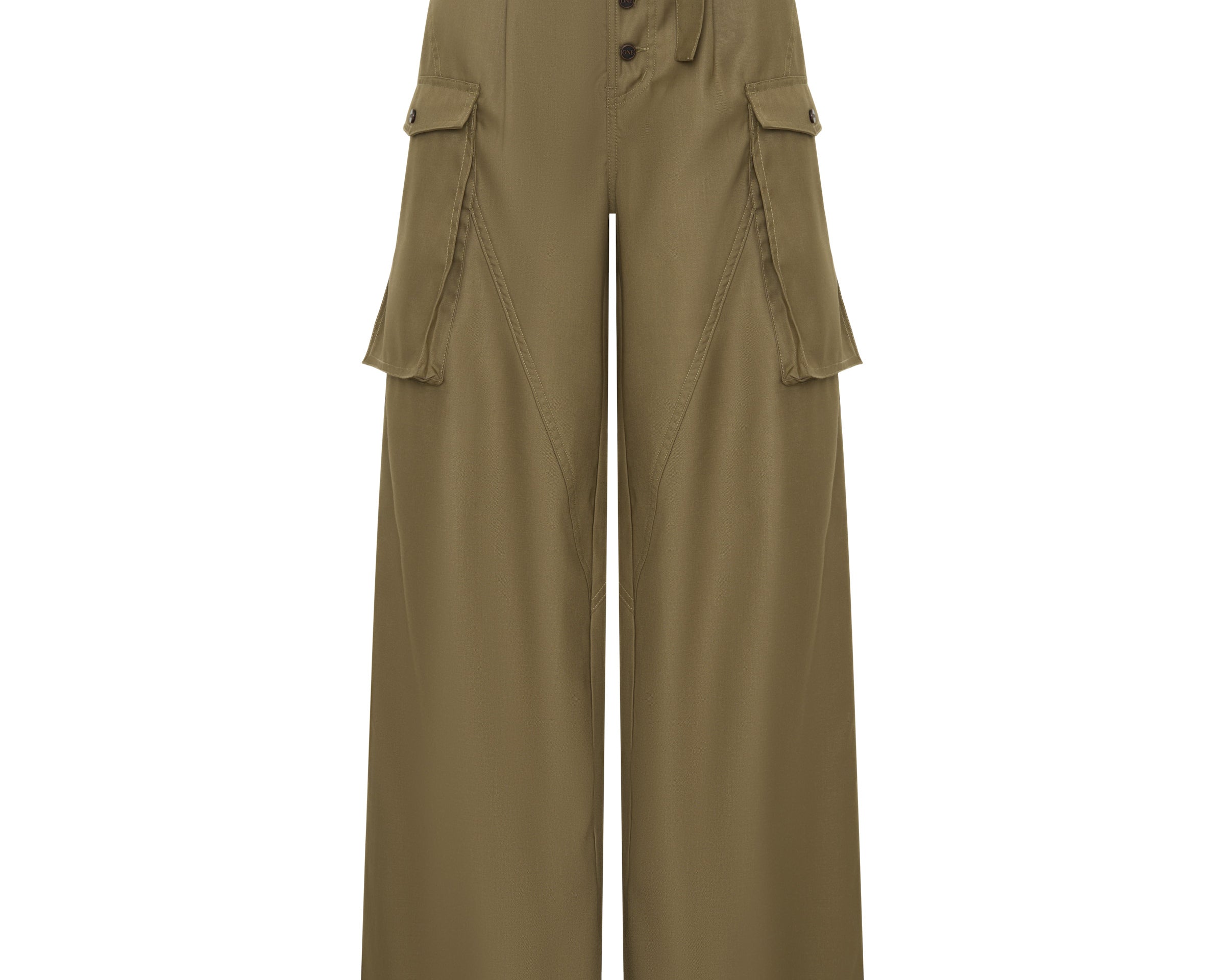 Elemental High Waist Tencel Cargo Pants - Khaki