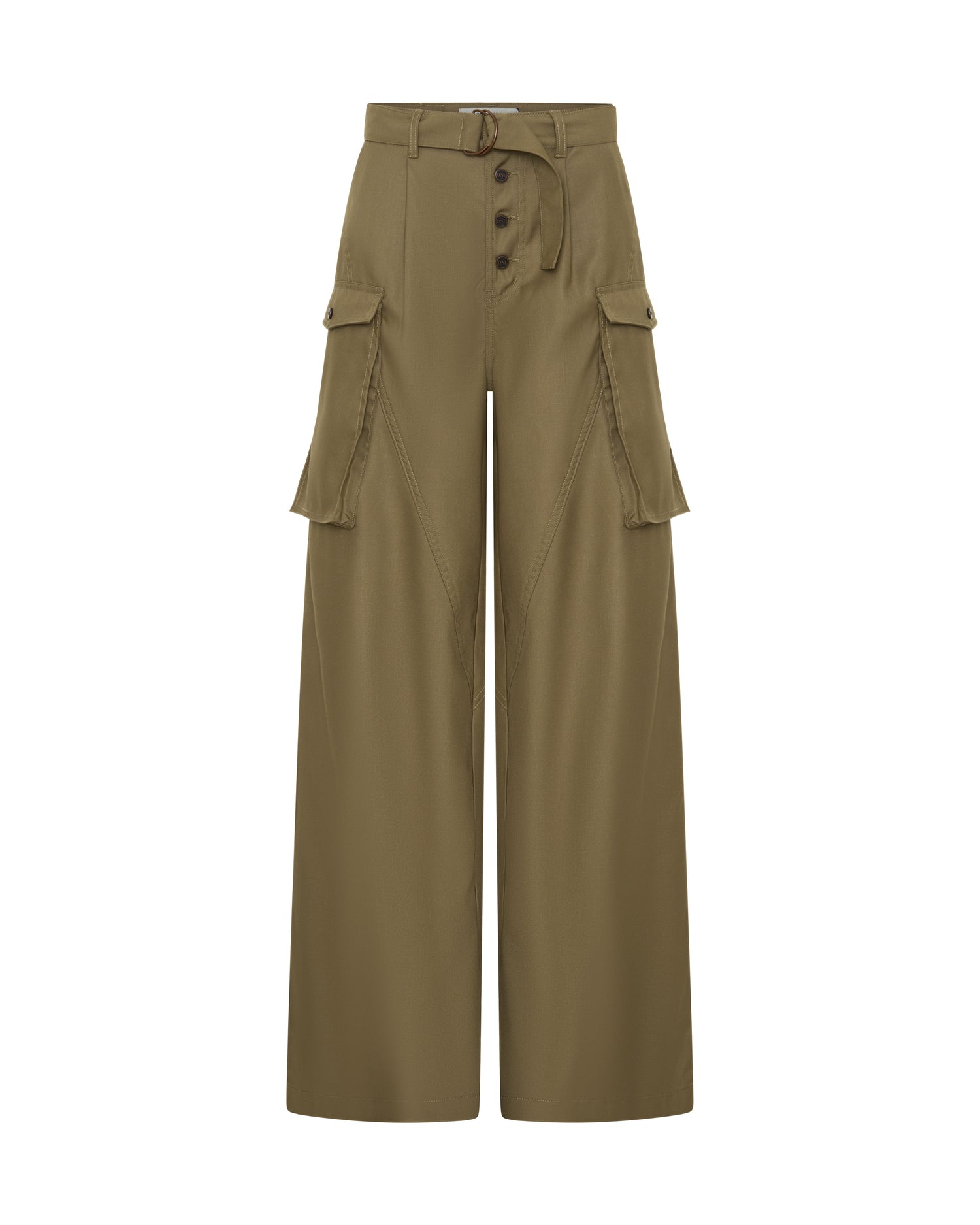 Elemental High Waist Tencel Cargo Pants - Khaki