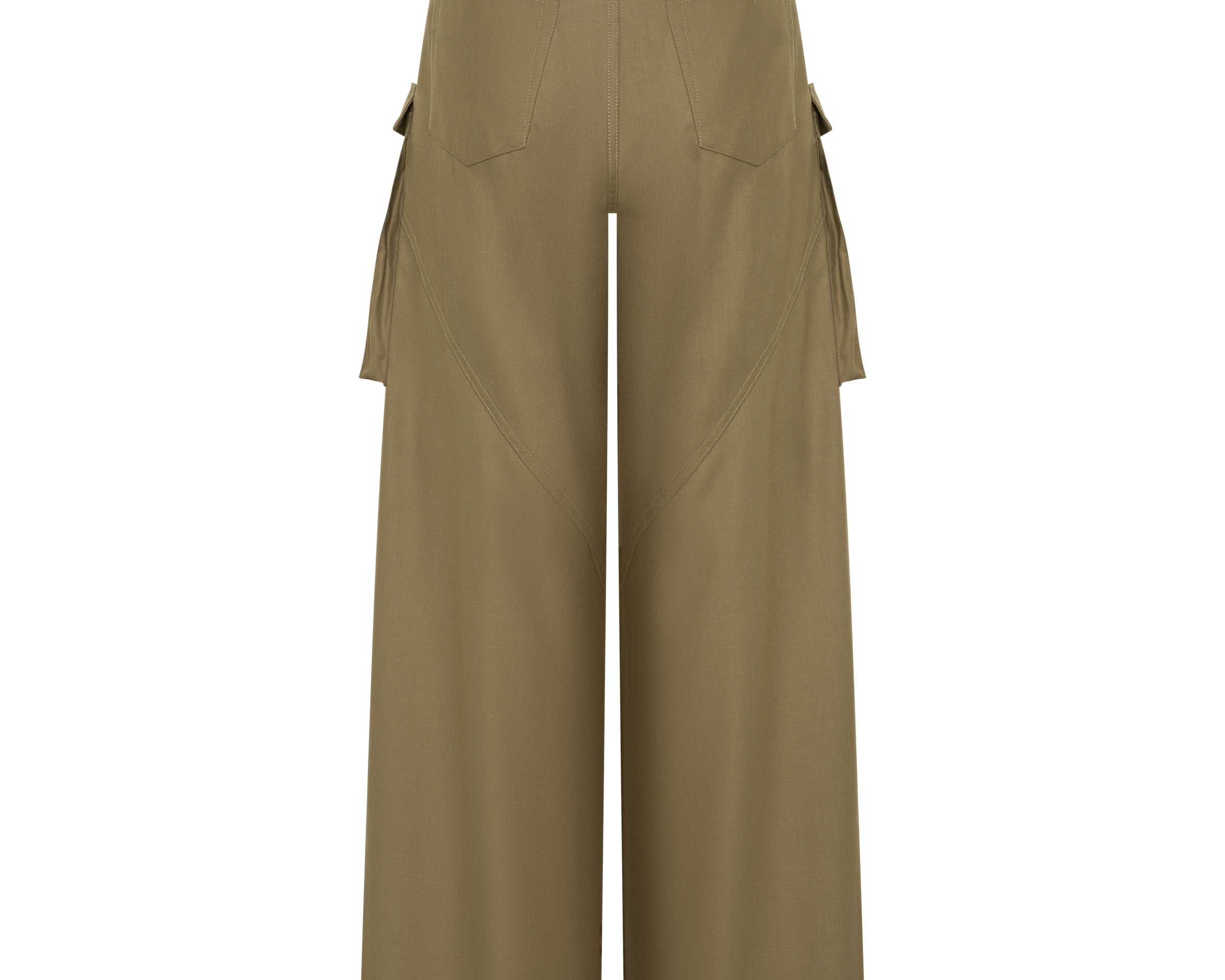 Elemental High Waist Tencel Cargo Pants - Khaki