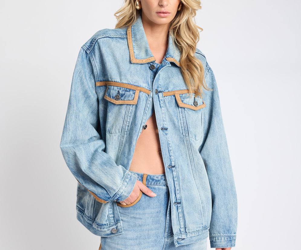 Rodeo Queen Boyfriend Denim Jacket - Salty Dog