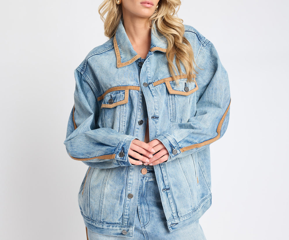 Rodeo Queen Boyfriend Denim Jacket - Salty Dog