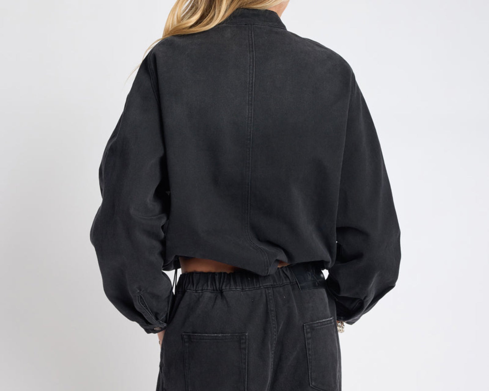 Harley Denim Bomber Jacket - Smokey Black