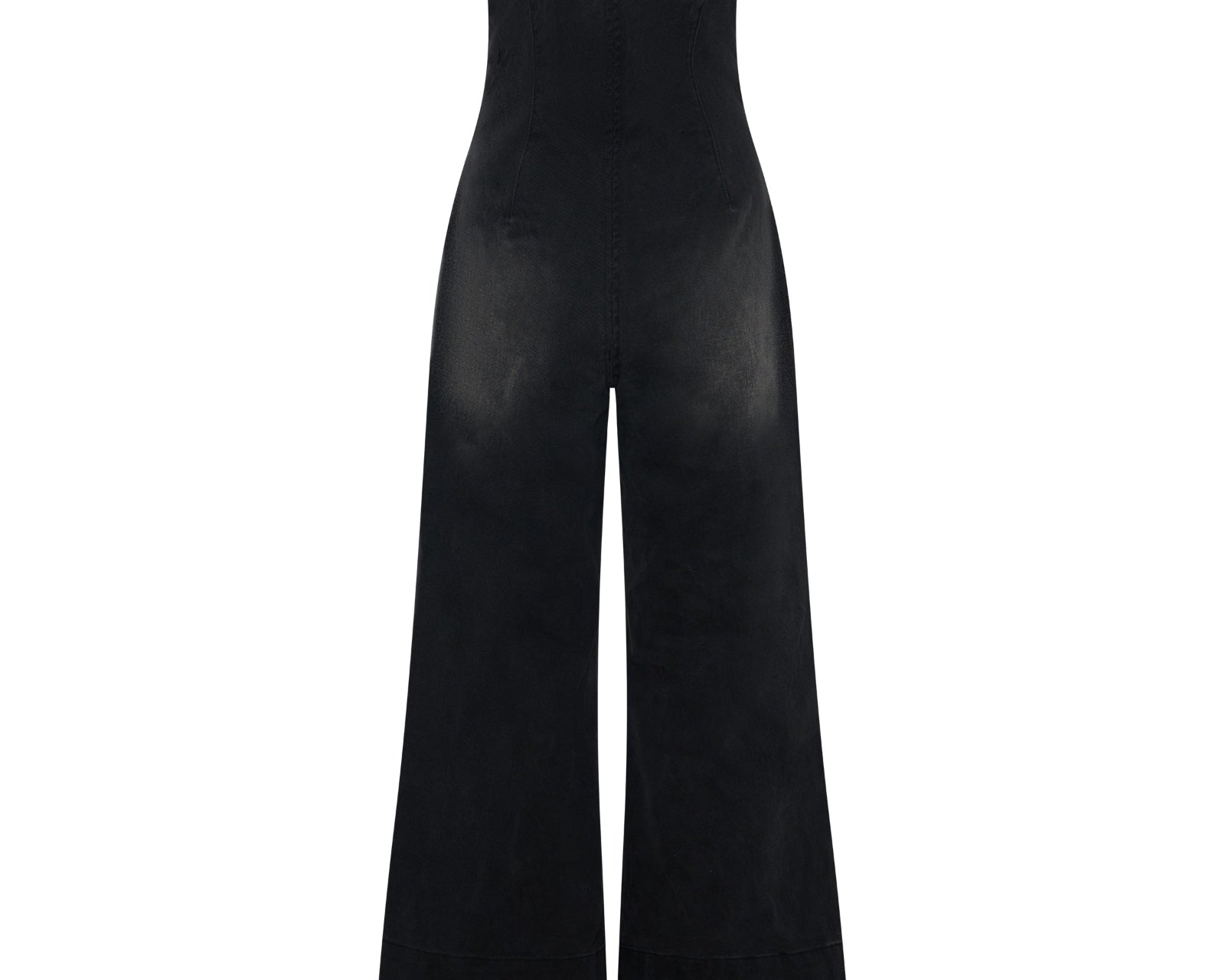 Dark Angel Strapless Wide Leg Denim Jumpsuit - Smokey Black