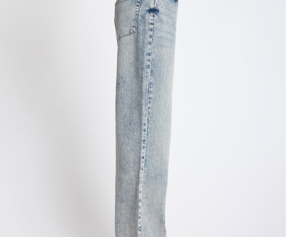 Icon High Waist Straight Leg Denim Jeans - Cloud Blue