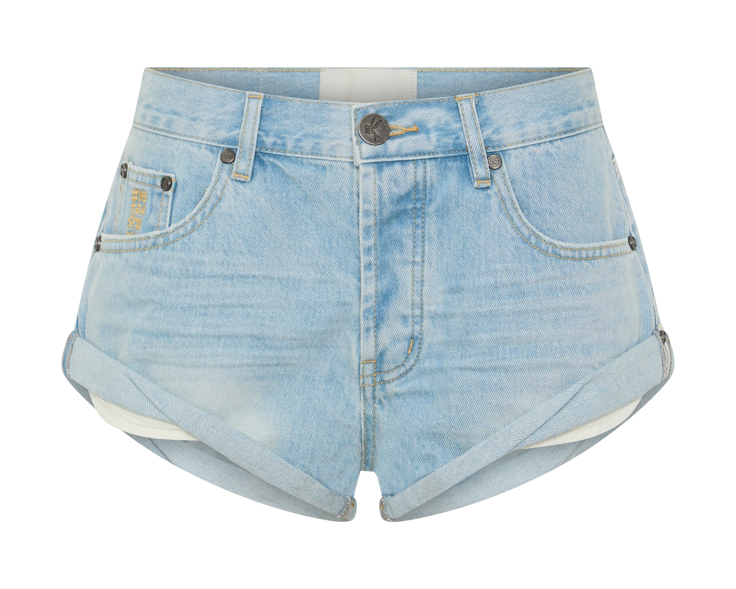 Bandits Low Waist Denim Shorts - Cosmic Blue