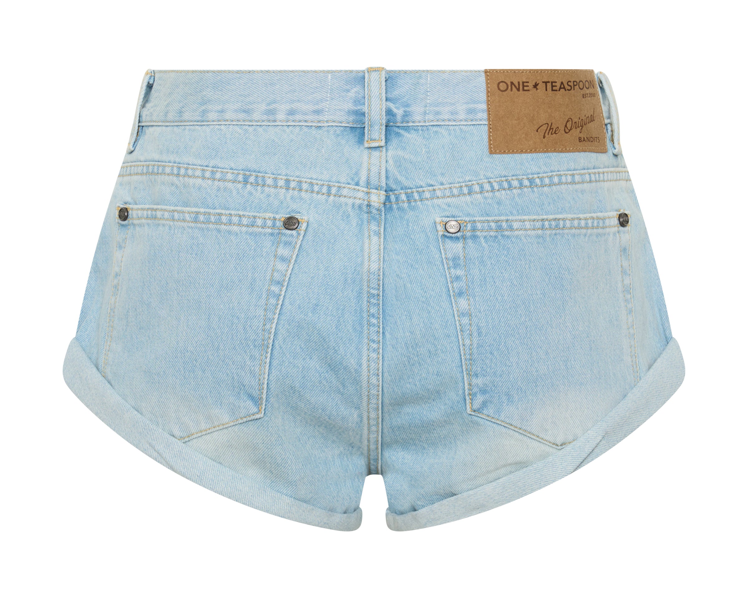 Bandits Low Waist Denim Shorts - Cosmic Blue