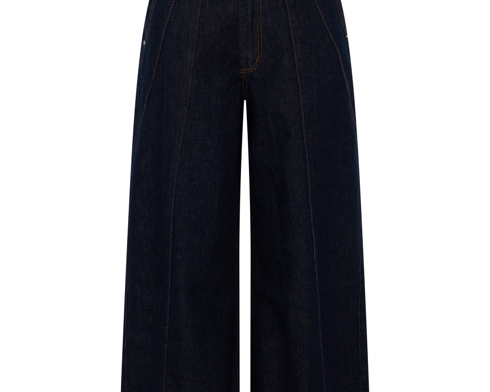 Hayden Mid Waist Wide Leg Cropped Denim Jeans - Raw Indigo