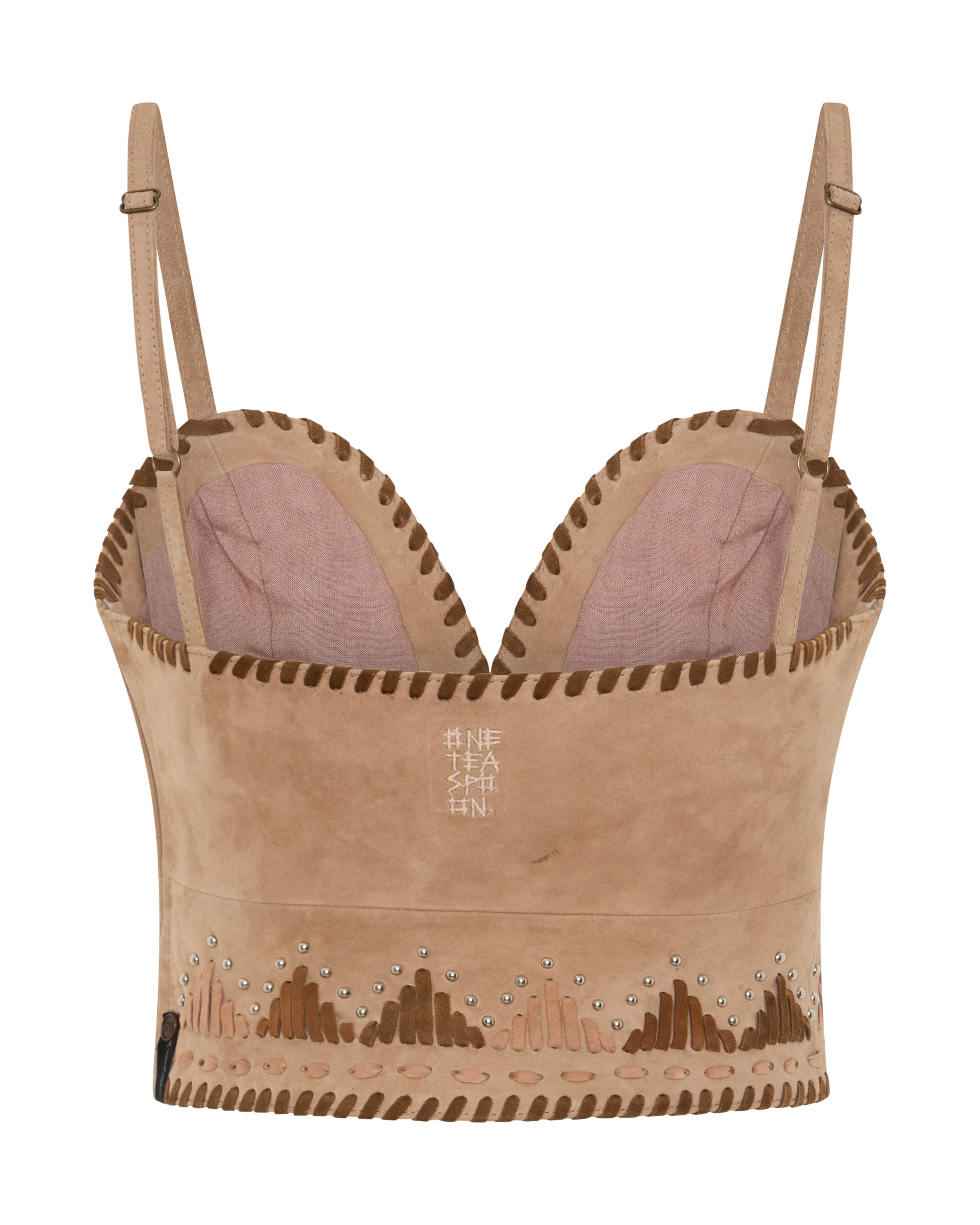 Wild Prairie Bustier Suede Crop Top - Dusty Pink | One Teaspoon