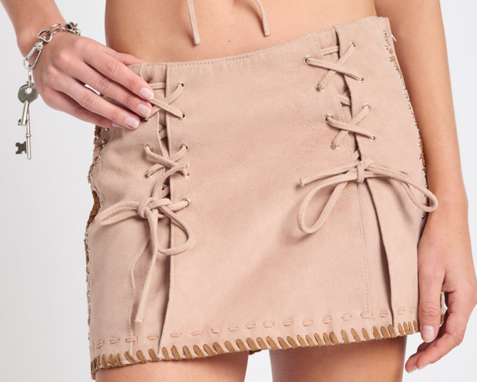 Wild Prairie Suede Mini Skirt - Dusty Pink