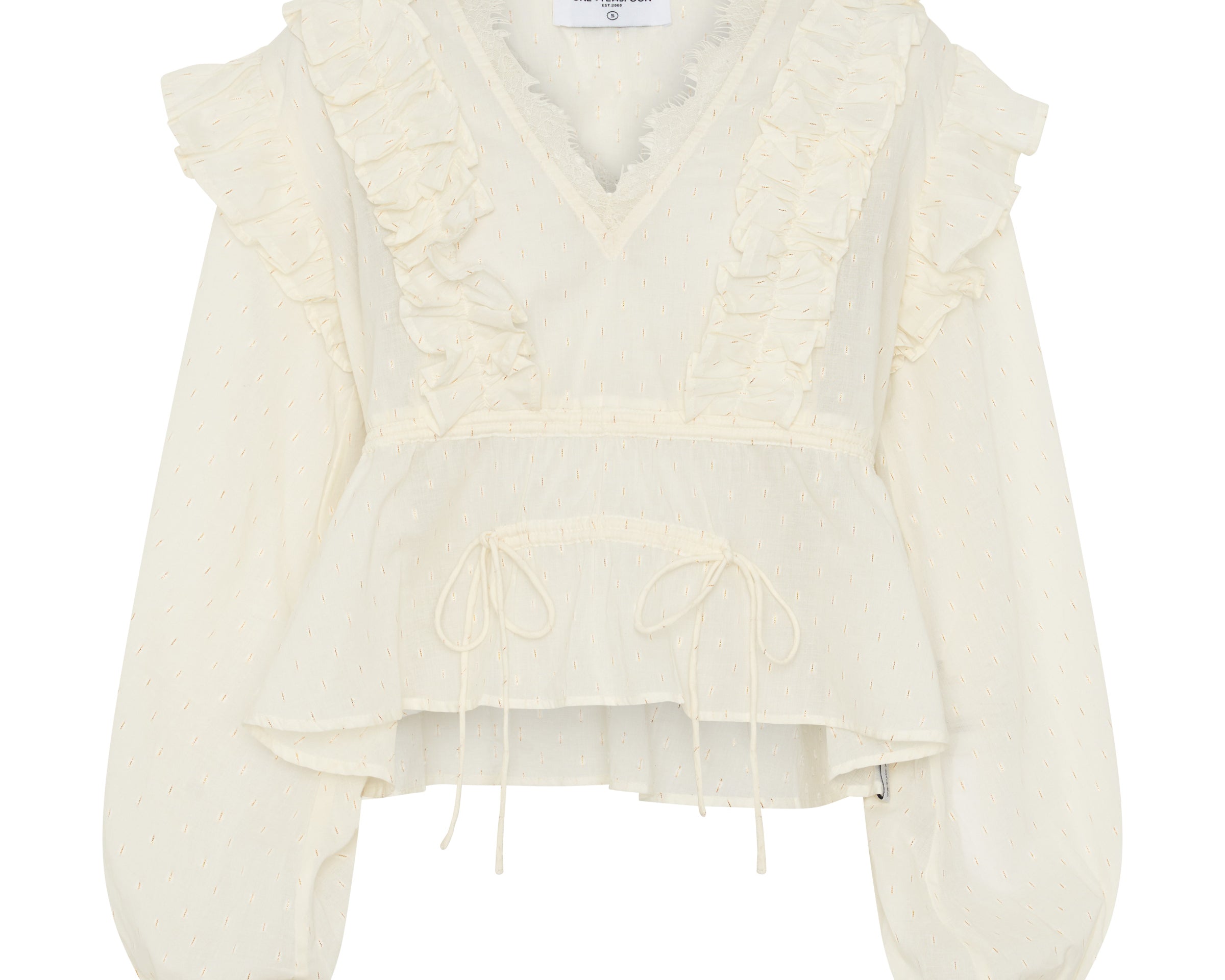 Willow Ruffle Sheer Top - Ivory