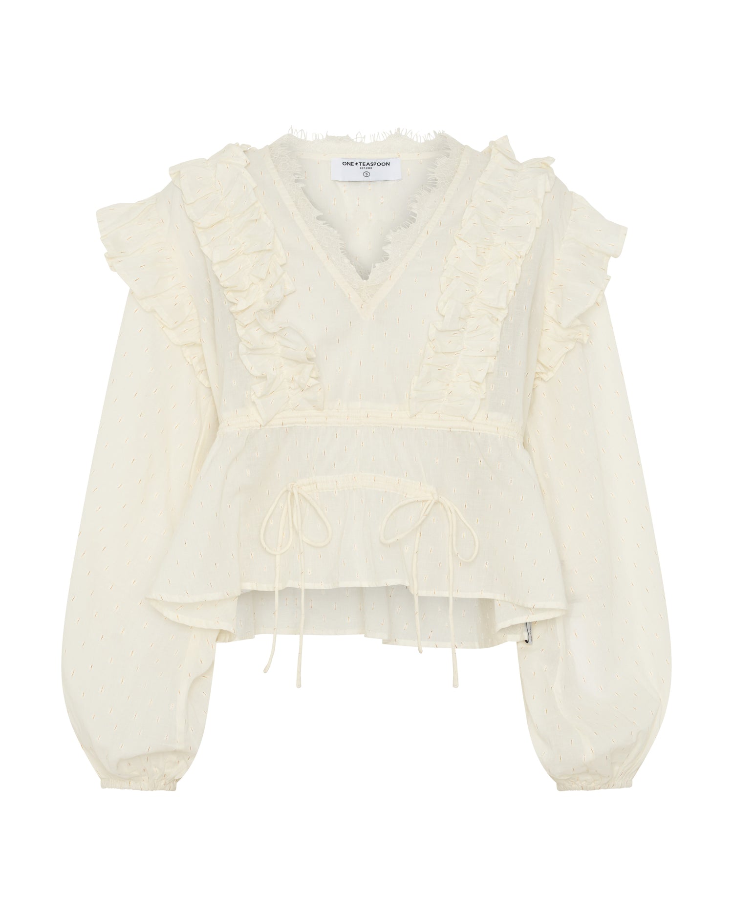 Willow Ruffle Sheer Top - Ivory